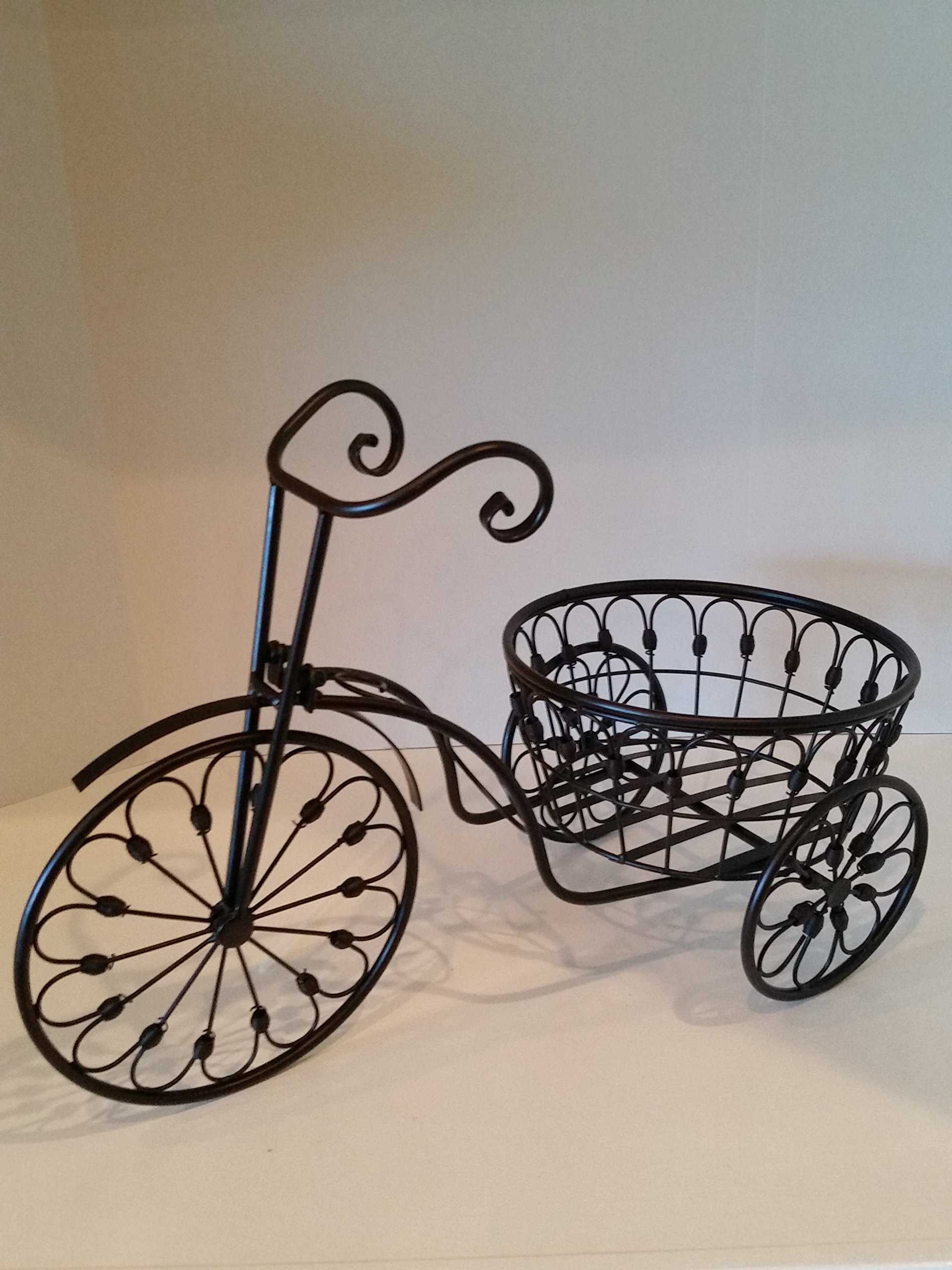 Vintage Wrought Iron Tricycle Plant Stand - Decorative Garden, Home & Patio Decor - Perfect for Indoor Plants, Outdoor Flowers & Boho Home Styling