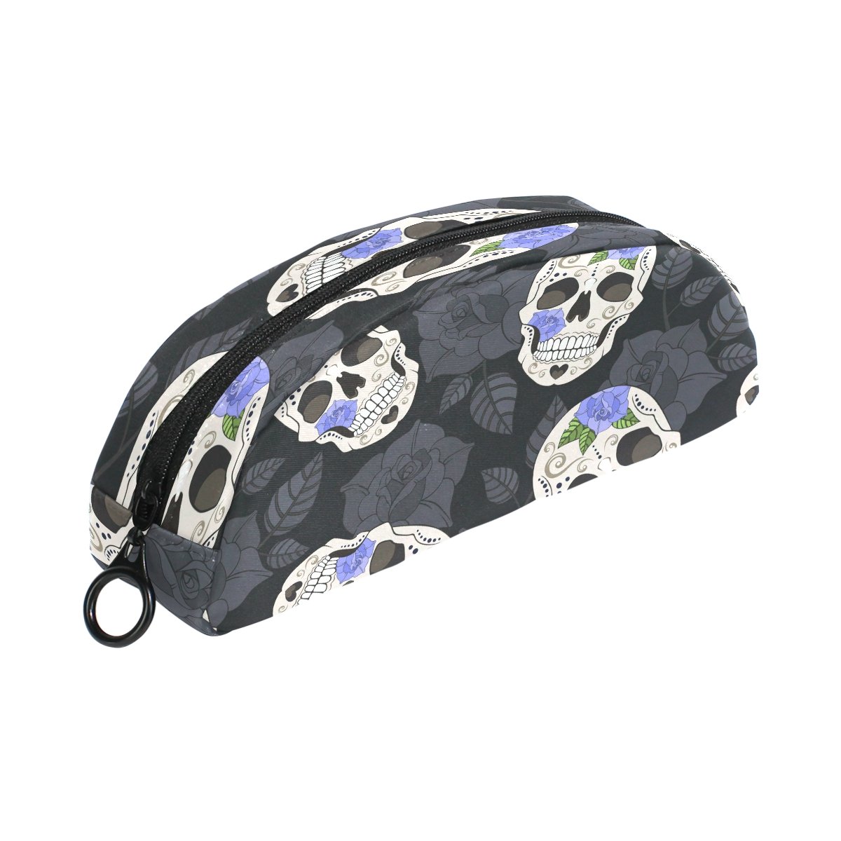 ALAZA Gothic Roses and Sugar Skulls Pencil Case - Stationery Pouch & Small Cosmetic Makeup Bag with Zipper for School, Office, Travel, and Everyday Use