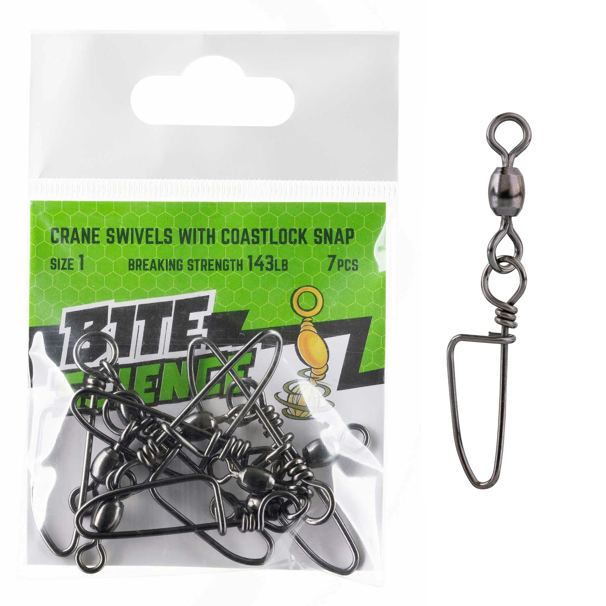 Bite Science Swivels Crane with Coastlock Snap - High-Quality Fishing Gear for Saltwater & Freshwater Angling - Perfect for Deep Sea, Surf, and Boat Fishing Adventures
