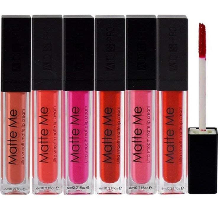 Groovs Ultra Smooth Matte Liquid Lipstick - 6ml (Pack of 6) | Long Lasting, Moisturizing Lip Cream for All-Day Wear - Perfect for Parties, Dates & Everyday Makeup Looks
