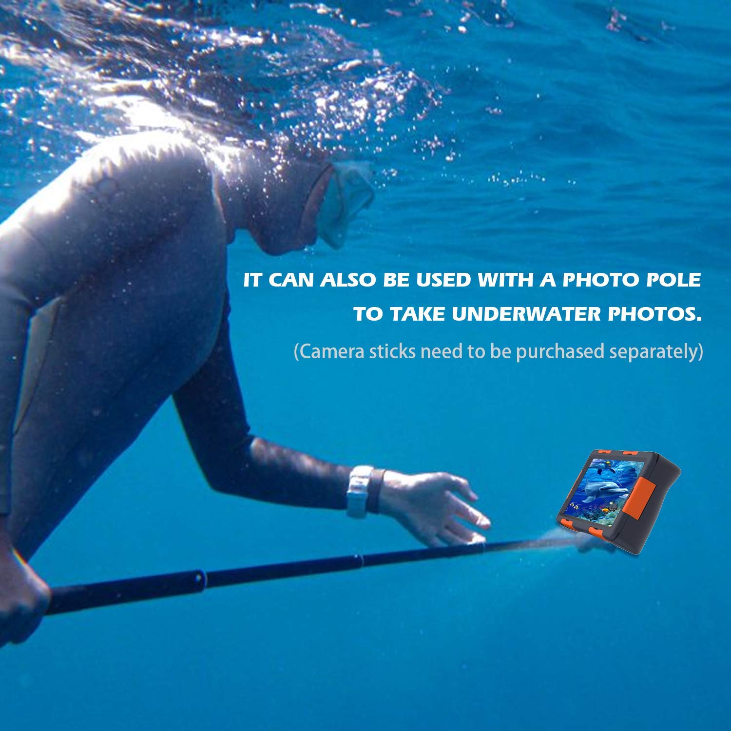 **Willbox Professional 15m/50ft Waterproof Phone Case for Diving, Surfing & Snorkeling – Underwater Housing Compatible with Galaxy & iPhone Series – Includes Lanyard (Orange) – Perfect for Beach, Pool & Water Sports Photography**
