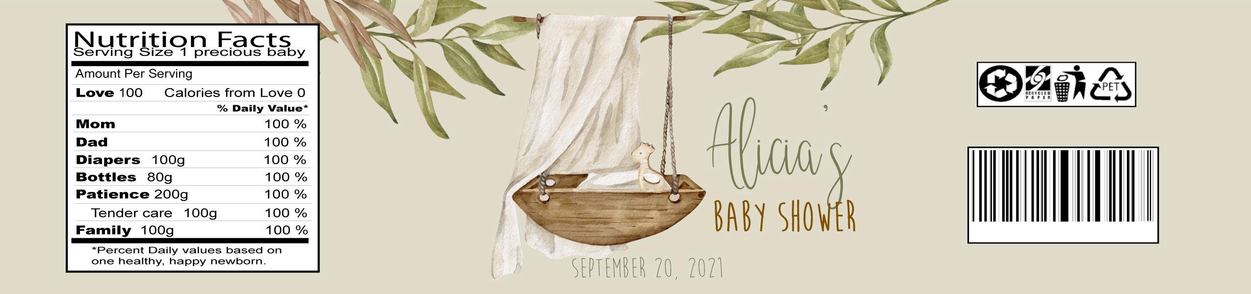 Boho Baby Shower Water Bottle Labels - 50 Pack Printable Nursery Decor for Gender Reveal, Birthday Party - Perfect for Baby Showers, Birthday Parties, and Special Events