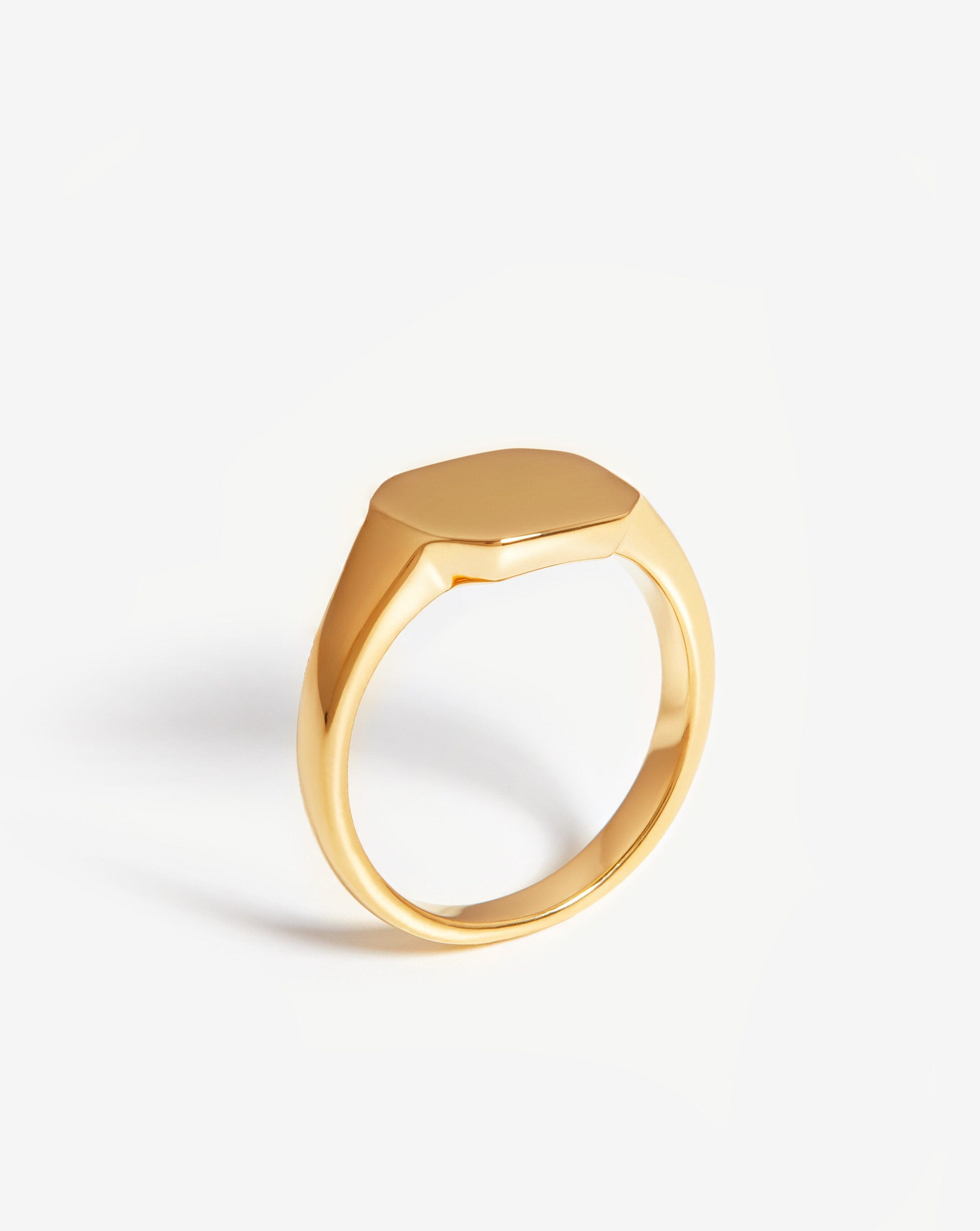 Engravable Oka Signet Ring - 18k Gold Vermeil Personalized Jewelry for Men & Women | Elegant Gift for Anniversary, Wedding, or Special Occasion