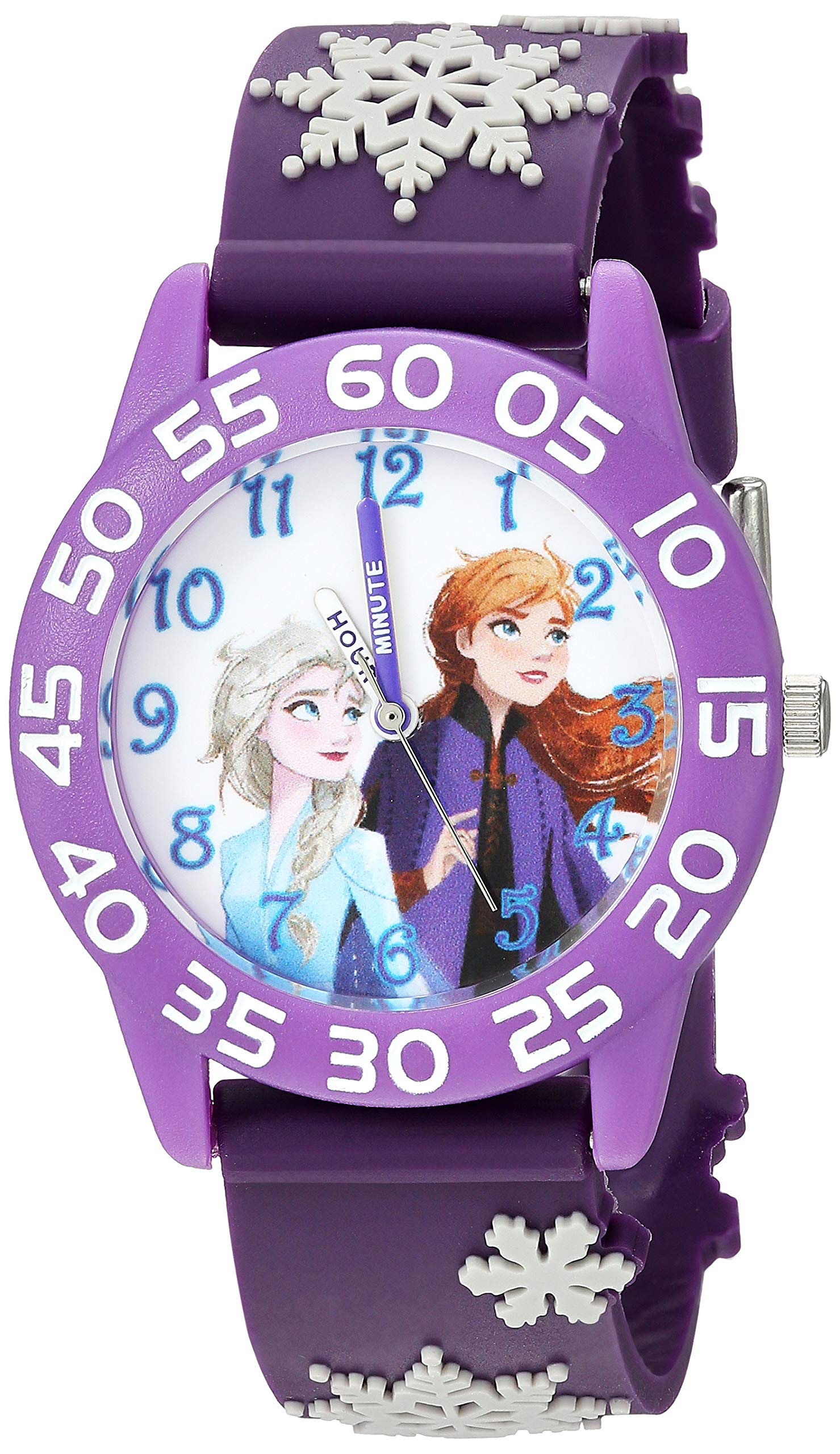 Disney Frozen Kids' Plastic Analog Quartz Watch with 3D Strap - Time Teacher for Children, Perfect for School, Playtime & Birthday Gifts