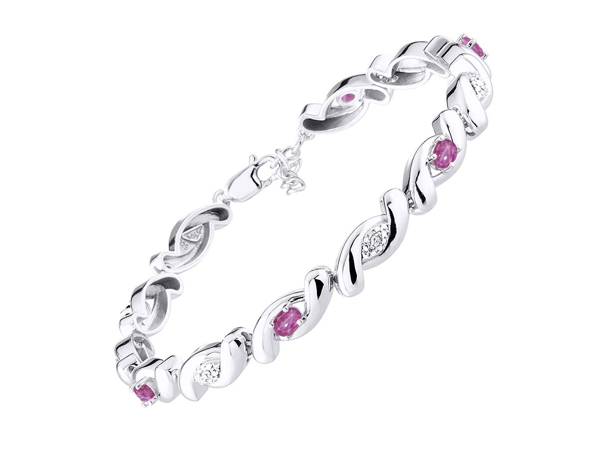 925 Silver Infinity Twist Tennis Bracelet for Women - Adjustable 7