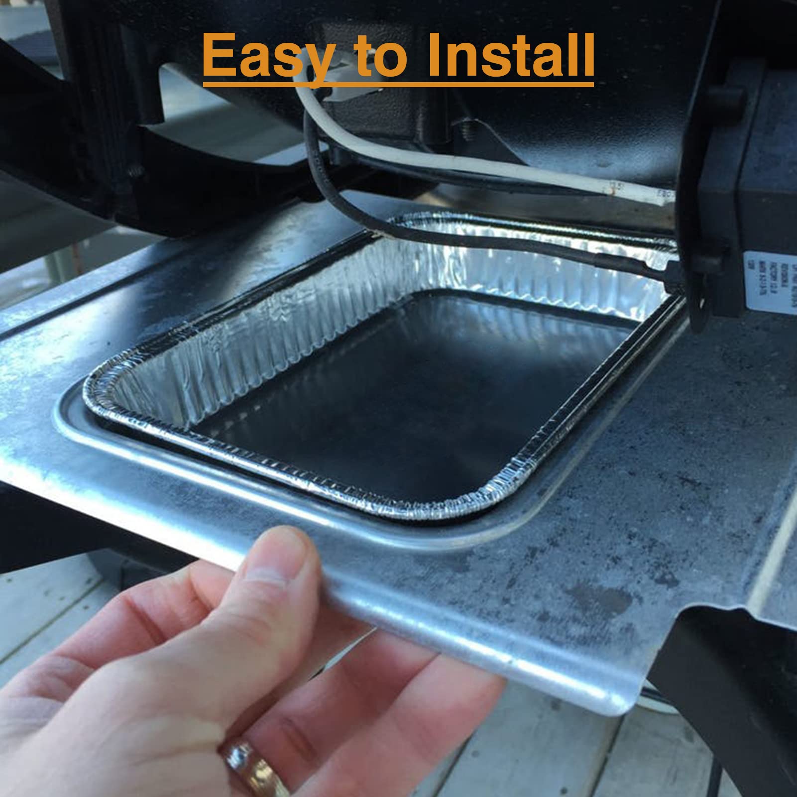 GASPRO 35-Pack Aluminum Grill Grease Tray Liners for Weber Genesis, Spirit, Traveler & Q Series - 8.5 x 6 Inch Drip Pans - Essential BBQ Grill Accessories for Easy Cleanup & Outdoor Cooking