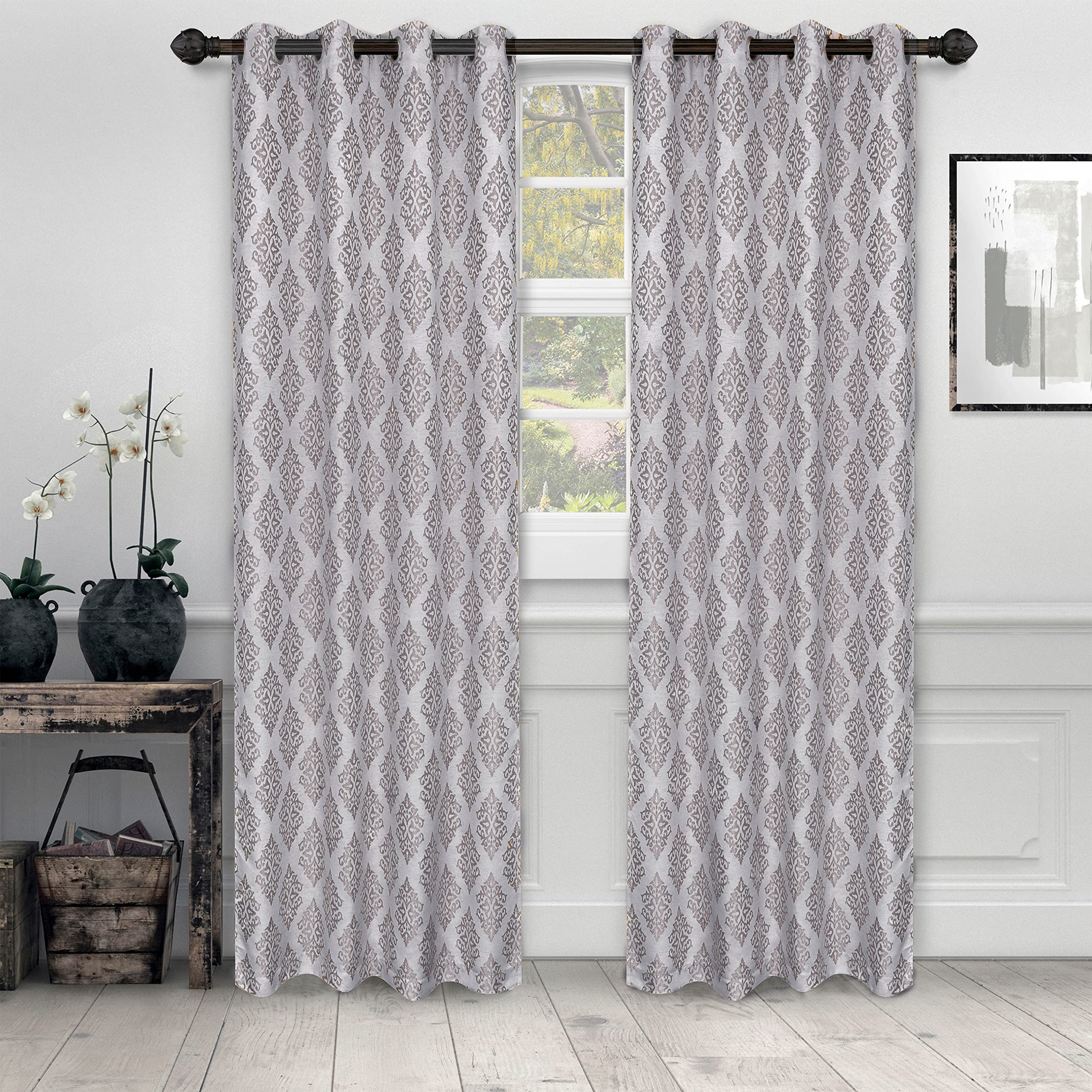 Premium Jacquard Embroidered Curtains - Set of 2 (52