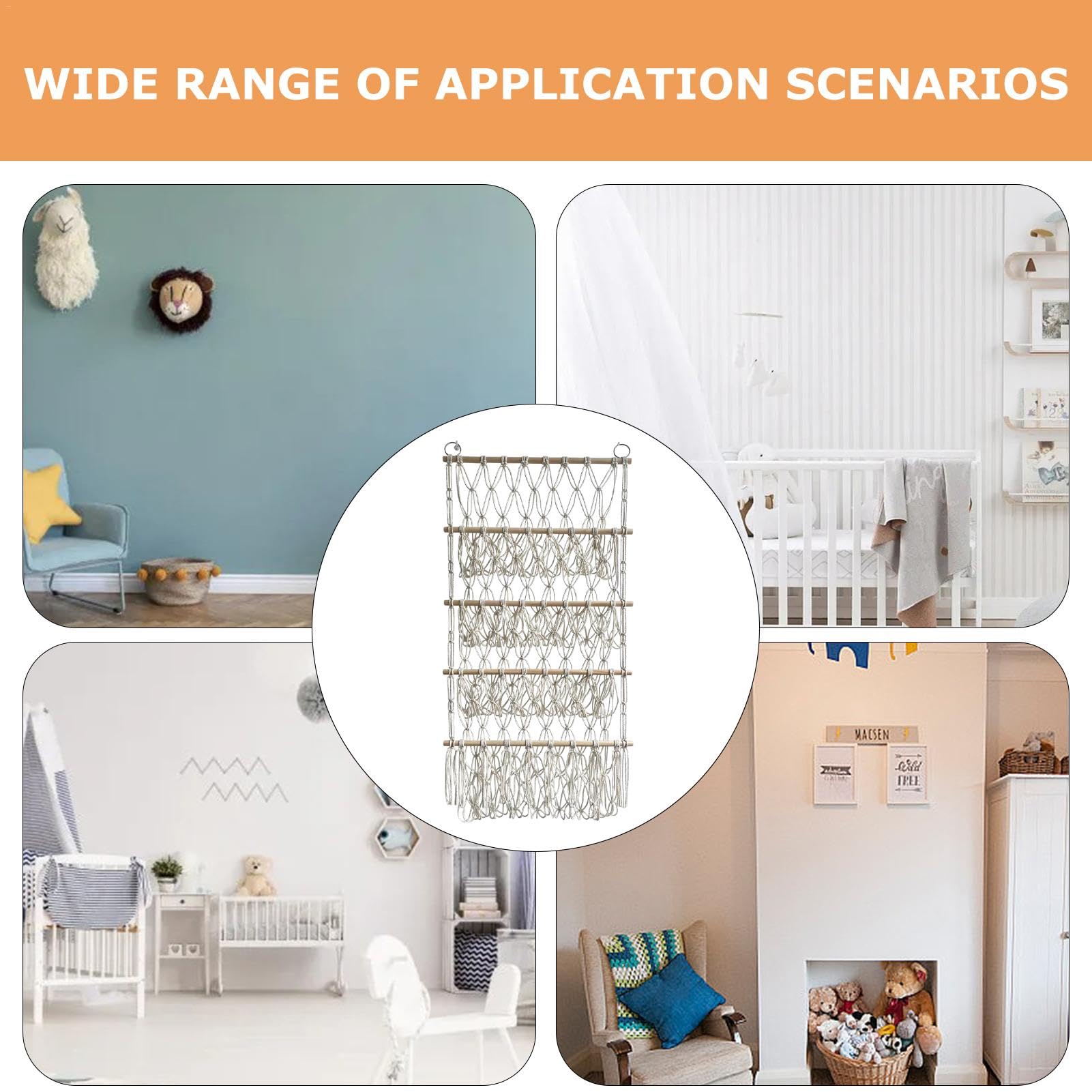 4-Layer Bohemian Wall Mounted Stuffed Animal Organizer - Adjustable Macrame Plush Toy Hammock for Nursery & Bedroom Decor | Perfect for Kids Room Storage and Boho Home Organization