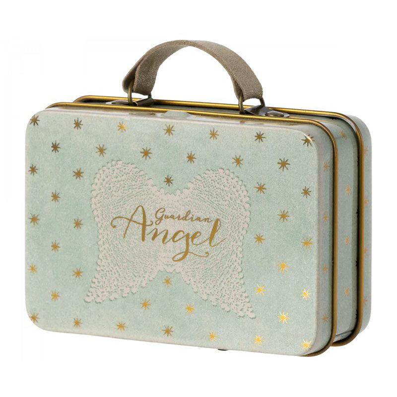Maileg Angel Mouse in Suitcase - Miniature Dollhouse Toy for Kids, Collectible Mouse Figurine with Travel Case | Perfect for Pretend Play, Gift Giving & Christmas Stocking Stuffers