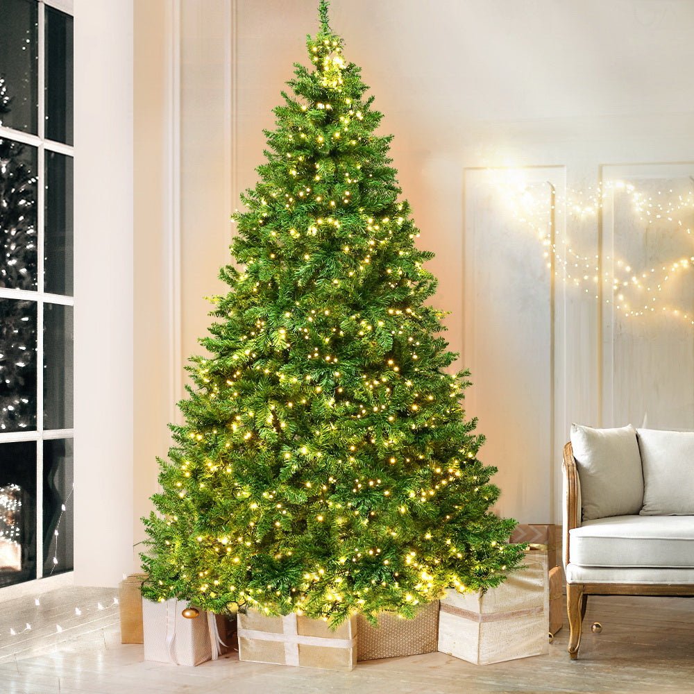 2.4M Pre-Lit Christmas Tree with 1488 Warm White LED Lights - Perfect for Living Room, Office, and Holiday Decorations