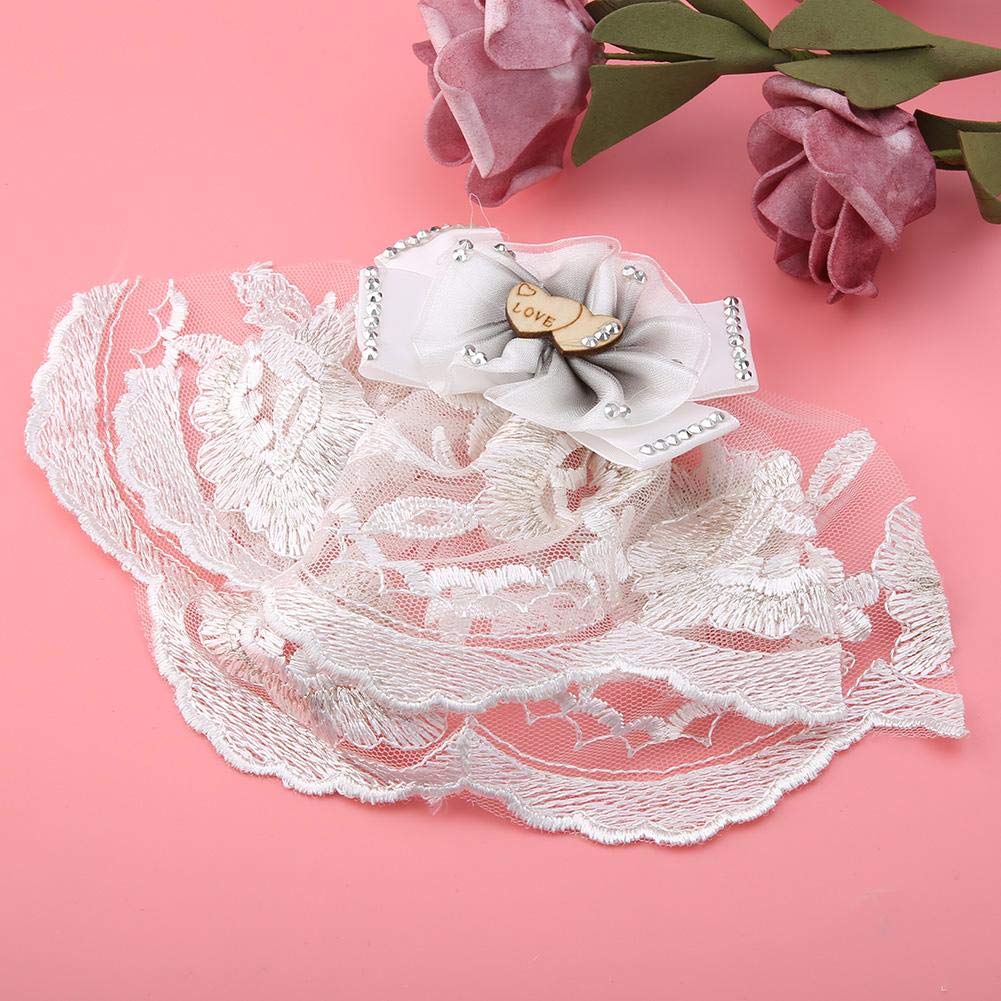 HEEPDD Pet Wedding Veil & Headpiece - Adjustable Cat Dog Wedding Veil with Bow Clips for Puppy Kitten Bridal Party, Pet Hair Accessories for Wedding Photos & Special Occasions