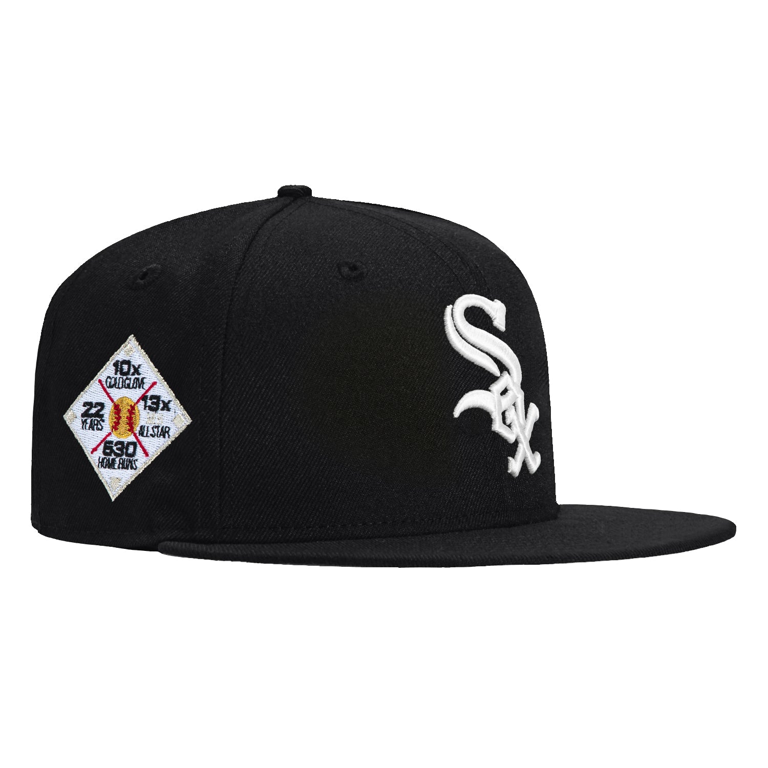 New Era 59Fifty Chicago White Sox Ken Griffey Jr. Milestone Patch Snapback Hat - Black | Official MLB Baseball Cap for Men & Women | Game Day, Sports Fan Gift, Streetwear Fashion