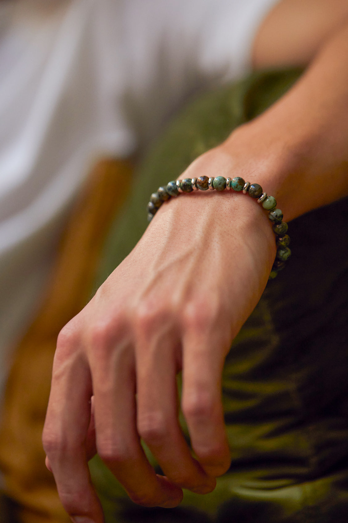 Gemstone Beaded Bracelet for Men - Handmade Natural Stone Beads, Adjustable & Stylish - Perfect for Gifts, Yoga & Meditation Accessories