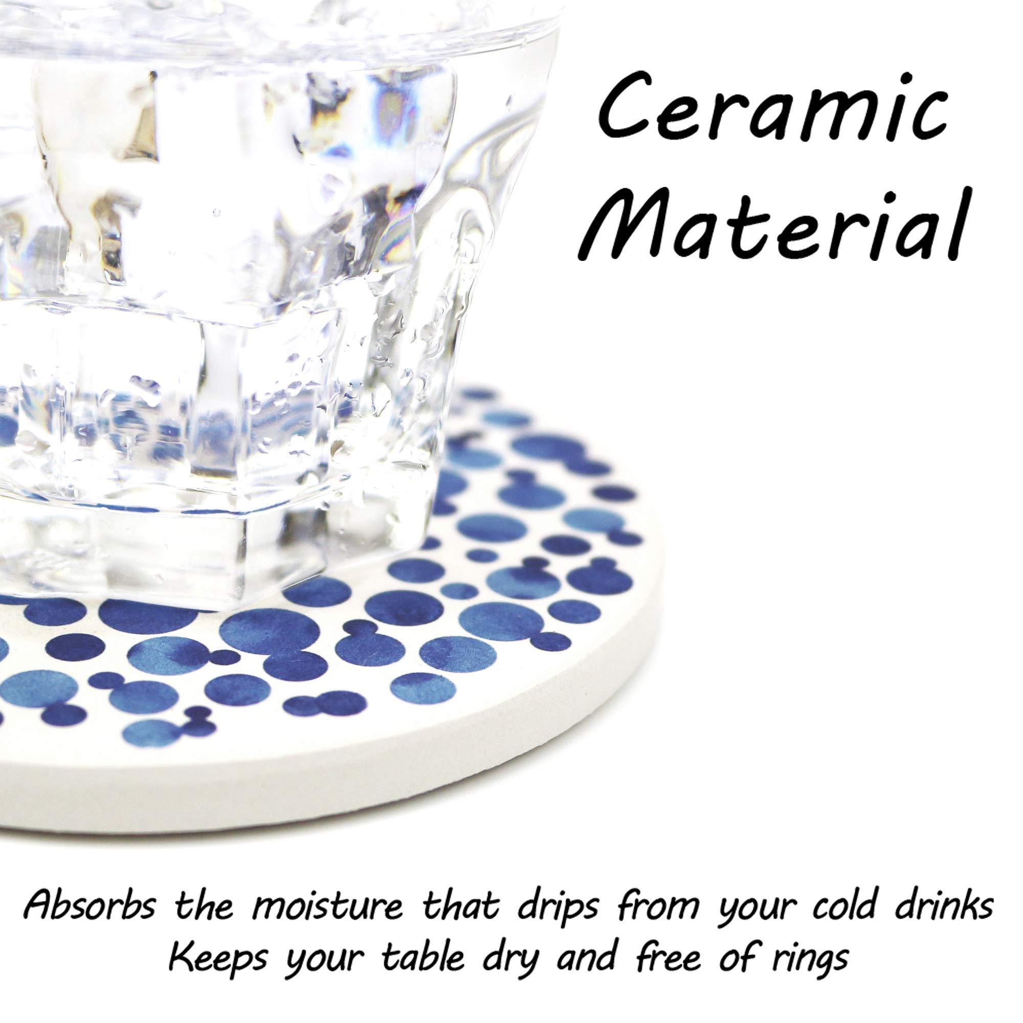 Premium 6-Pack Cork Coasters Set - Absorbent & Durable Drink Pads for Coffee, Wine, and Beer - Perfect for Home, Office, and Restaurant Use