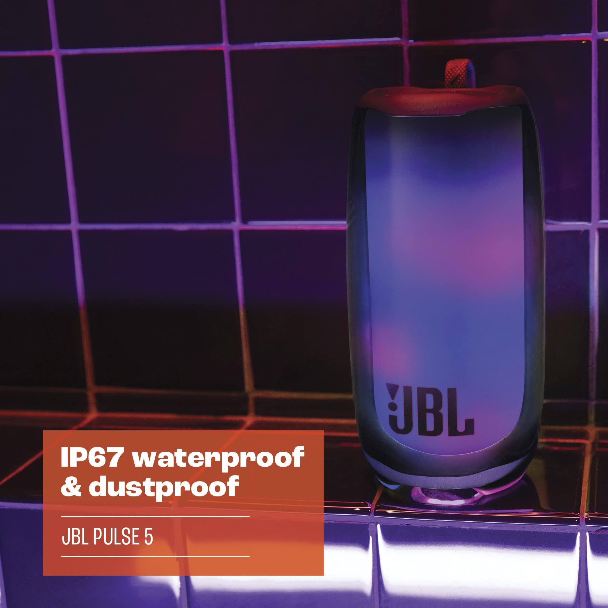 JBL Pulse 5 Portable Bluetooth Speaker with LED Light Show - Waterproof Wireless Speaker with Powerful Bass, 12-Hour Playtime - Perfect for Pool Parties, Beach Outings & Home Entertainment (Black)