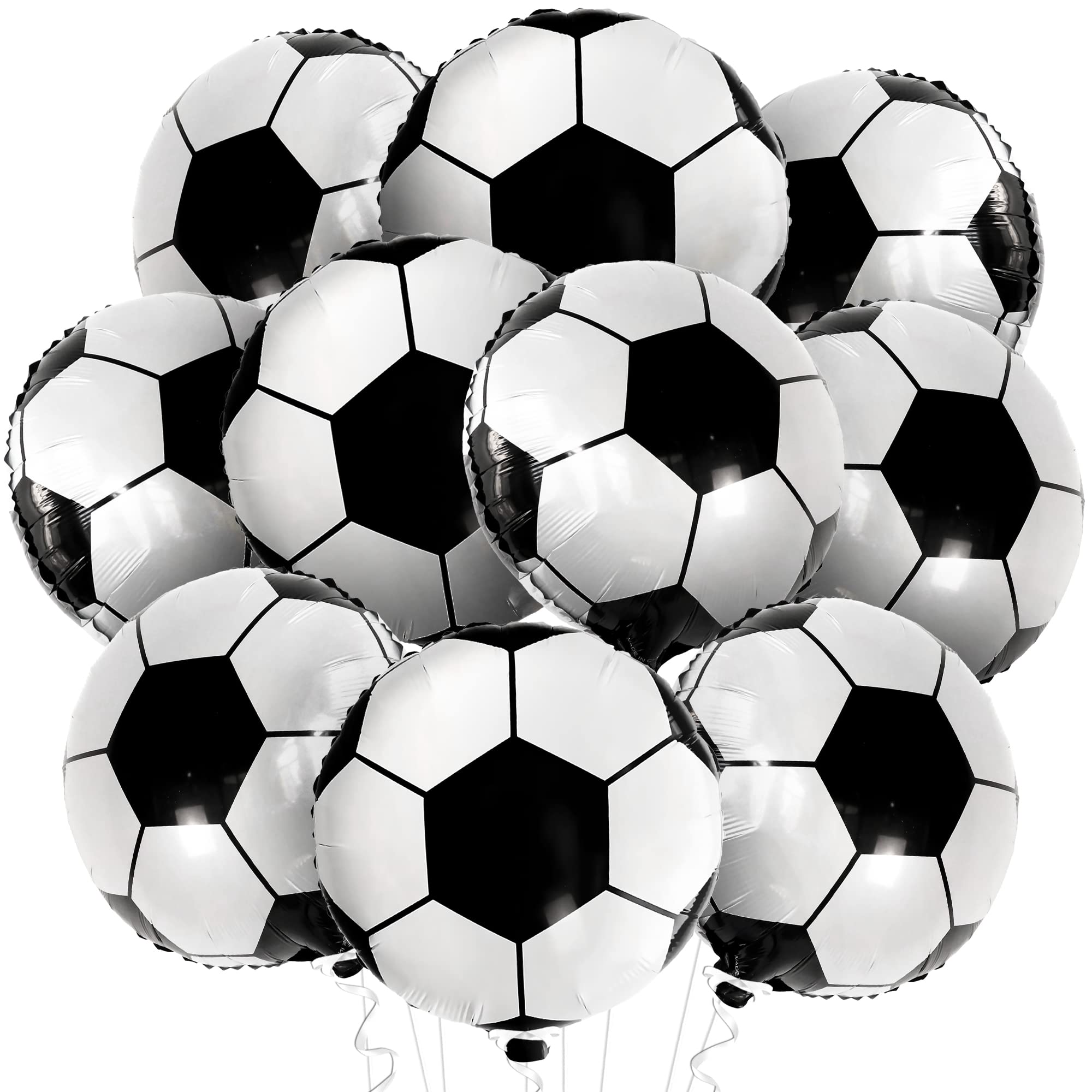 KatchOn 18 Inch Black and White Soccer Balloons - Pack of 10 | Soccer Party Decorations, Birthday Balloon Arch Kit | Perfect for Soccer Themed Parties, Baby Showers & Game Day Decor