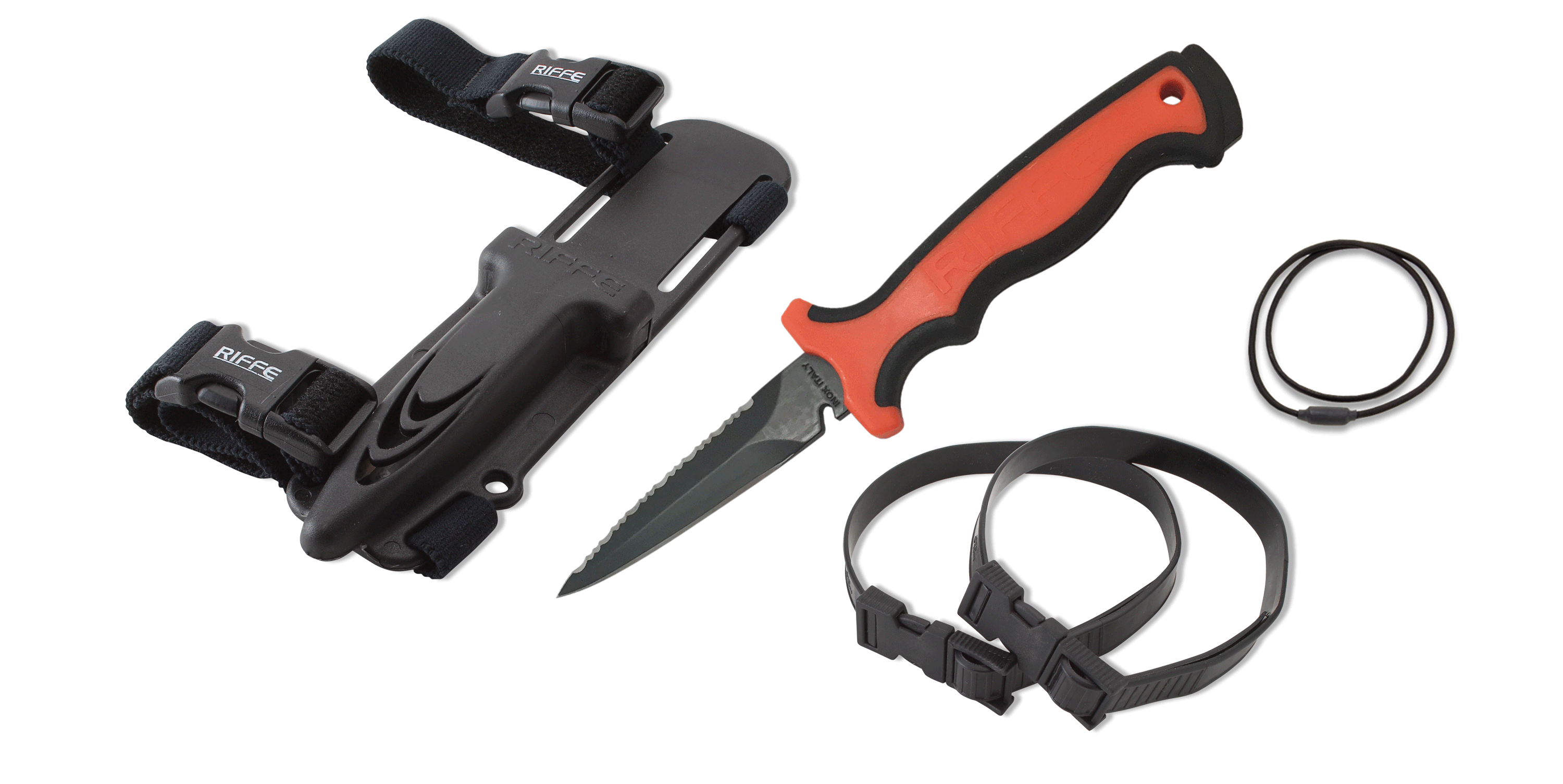 Riffe Wrangler Stubby Knife - Compact Diving Knife for Scuba, Spearfishing & Water Sports | Corrosion-Resistant Stainless Steel Blade with Sheath
