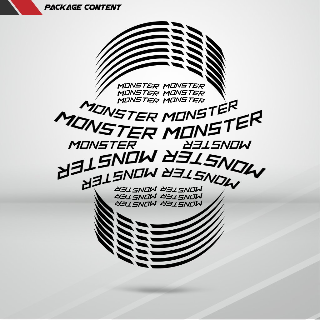 2 Tone Crimson Motorcycle Rim Wheel Decal Sticker - Compatible with Ducati Monster - High-Quality Vinyl Accessory for Bike Customization & Style Upgrade - Perfect for Street Bikes, Sport Bikes & Motorcycle Enthusiasts