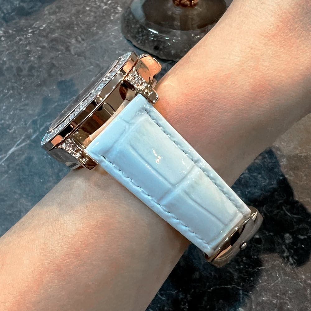 Aries Gold White Genuine Leather Strap Women's Watch L 5045 RGW W - Elegant Fashion Accessory for Everyday Wear & Special Occasions