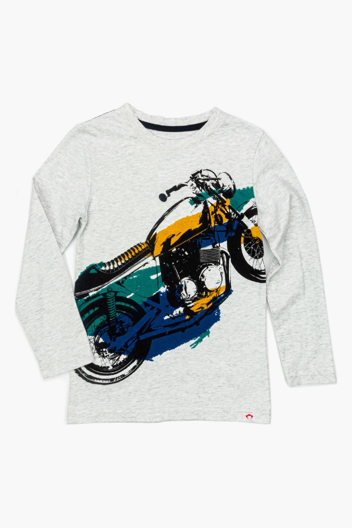 Appaman Boys' Motorcycle Cloud Heather T-Shirt - Trendy Casual Wear for Kids - Perfect for Playdates, School & Everyday Outfits