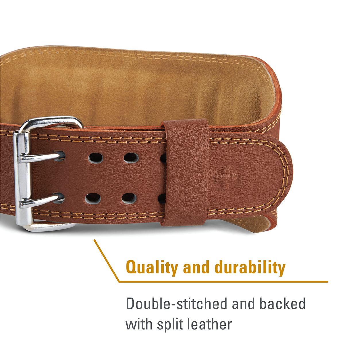 Harbinger Unisex 6'' Padded Leather Weightlifting Belt - Brown for Gym, CrossFit & Powerlifting Support