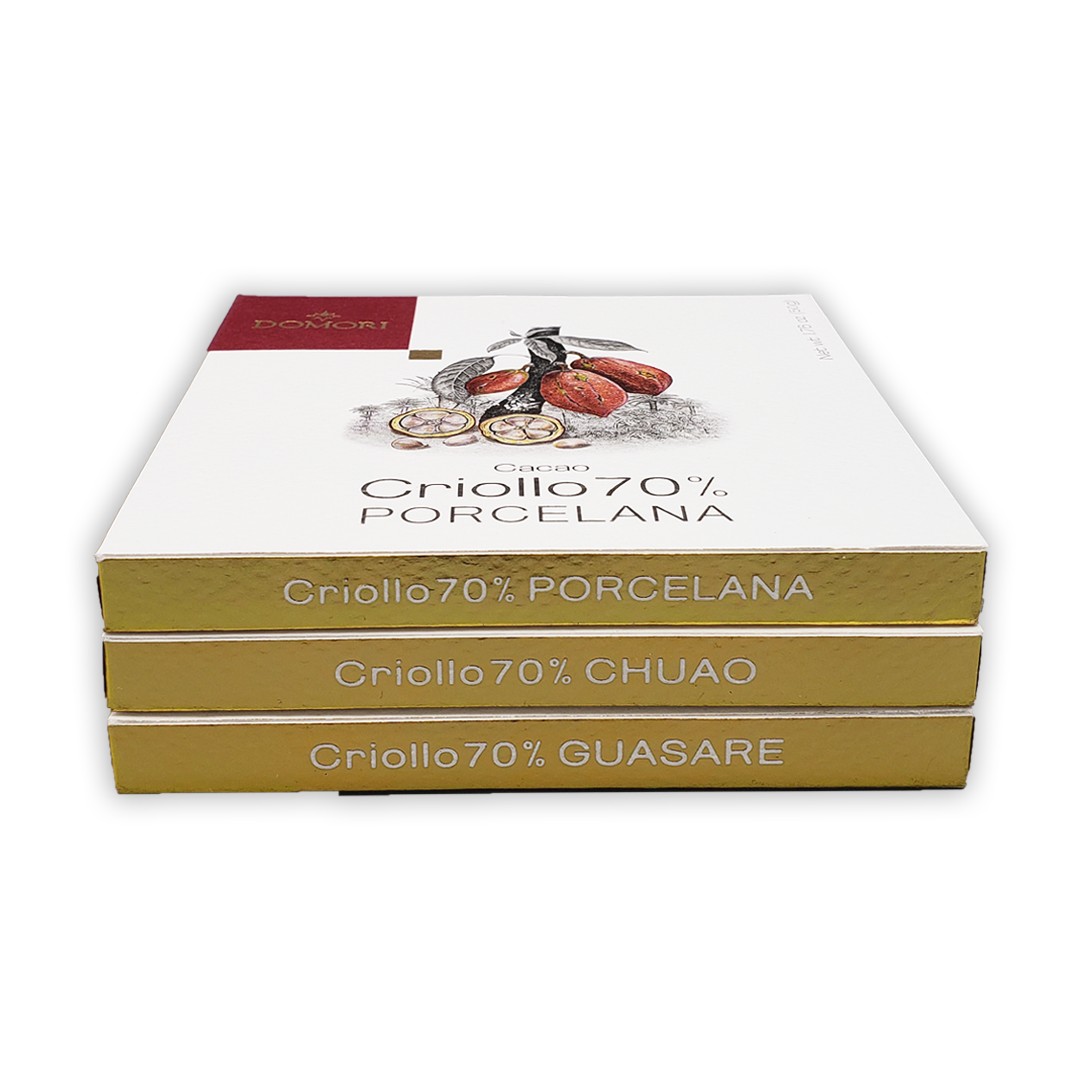 Premium Domori Criollo Dark Chocolate Bars (3-Pack) - Gourmet Italian Chocolate for Gifting, Desserts & Special Occasions