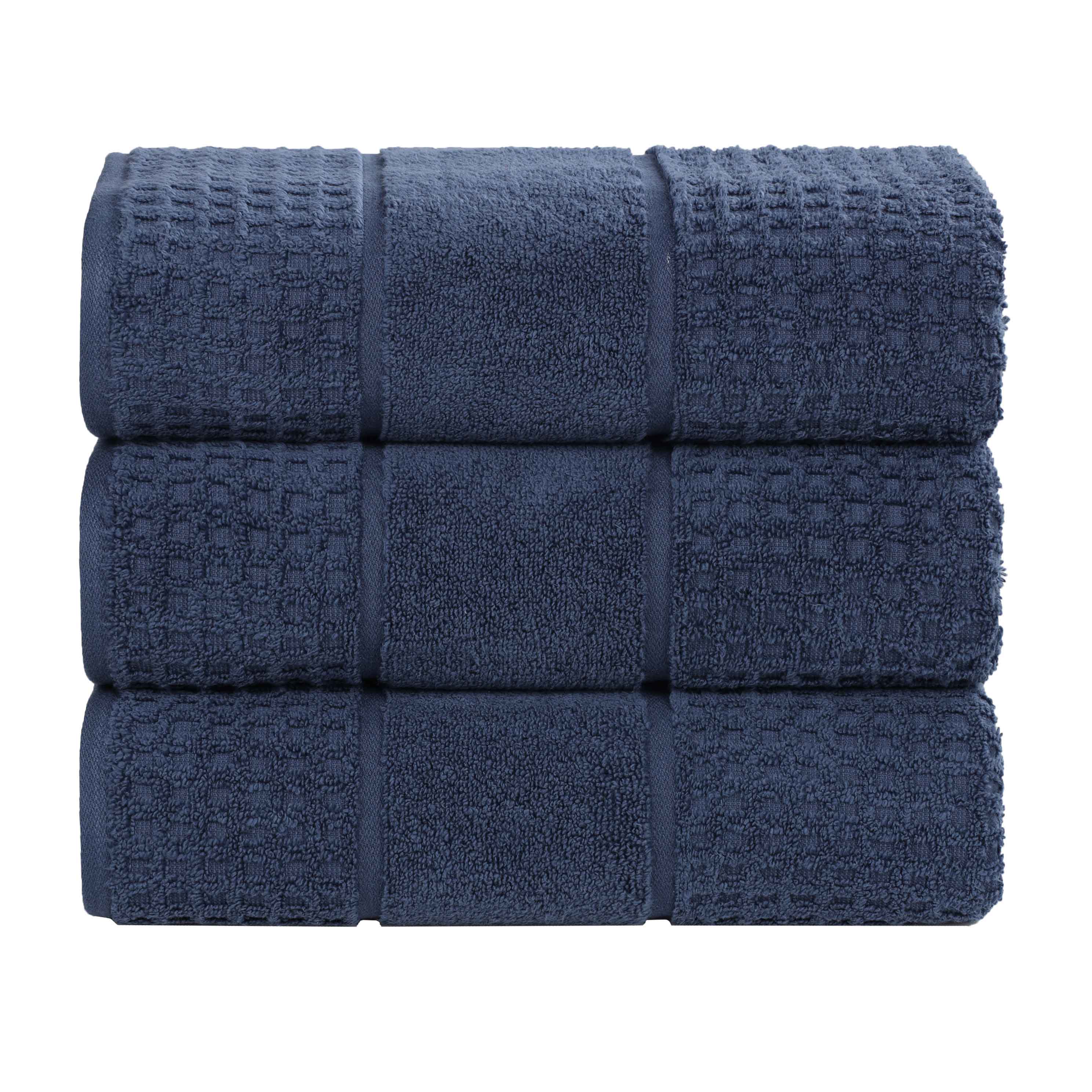 Premium Zero Twist Cotton Waffle Bath Towel Set of 3 - Ultra Soft & Absorbent Honeycomb Weave for Spa, Bath & Luxury Home Use