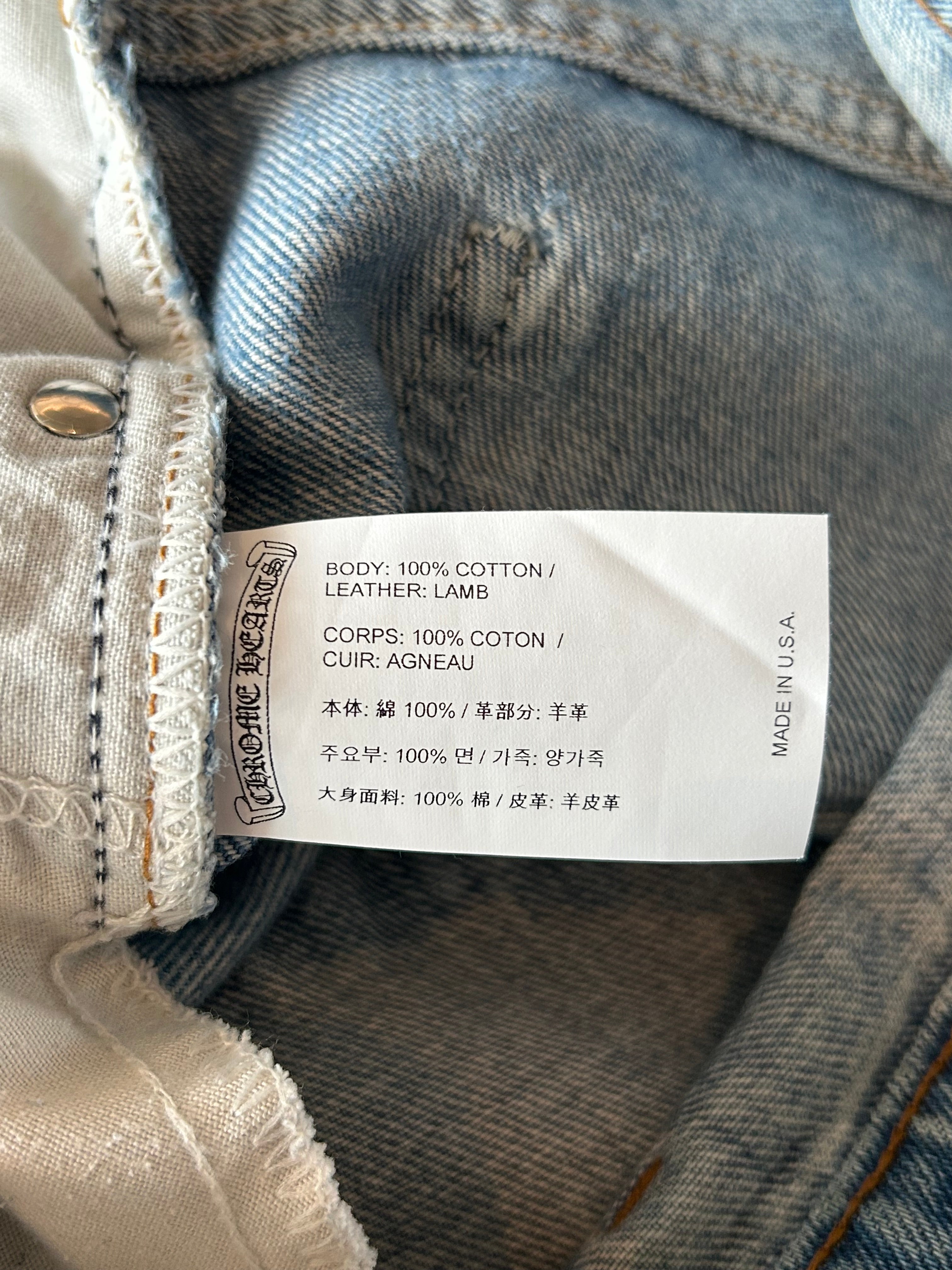 Chrome Hearts x Levi's Blue & Black Cross Patch Denim Jeans for Men - Stylish Vintage Streetwear for Casual Outfits & Night Out Looks