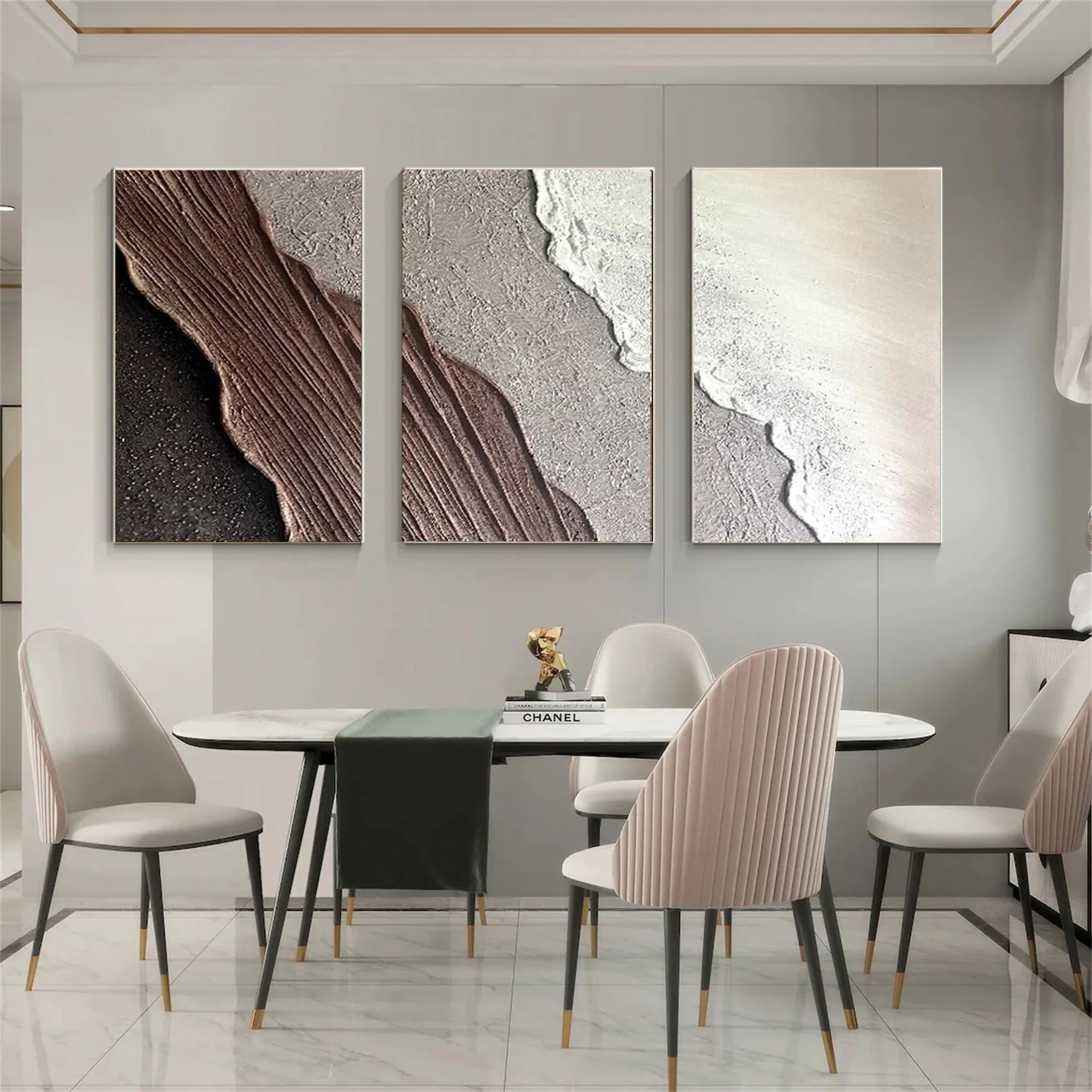 Ocean and Sky Painting Set of 3 - Coastal Wall Art for Living Room, Bedroom & Office Decor - Premium Canvas Prints - #OS143