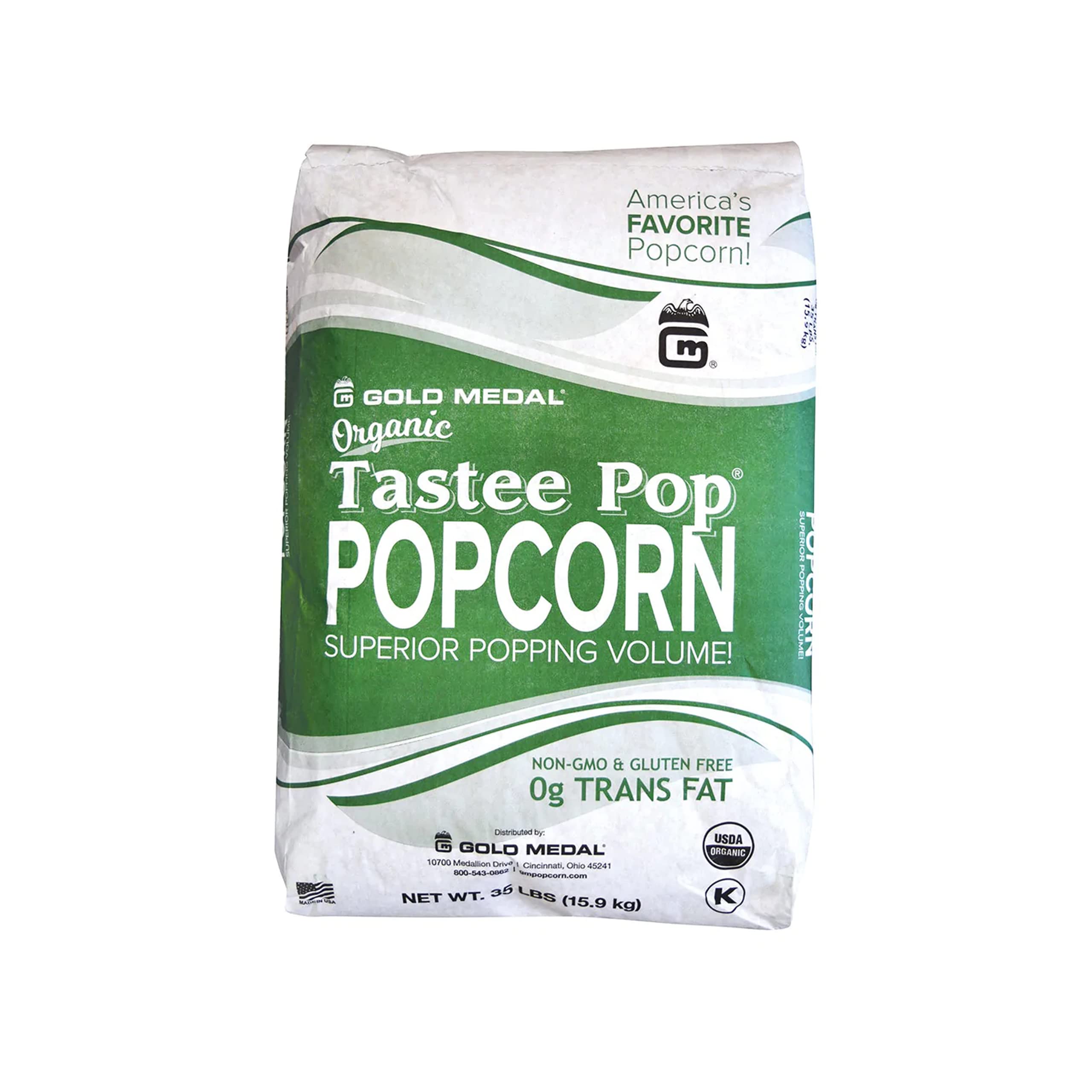 Organic Tastee Pop® Premium Popcorn - 35lb Bulk Bag for Movie Nights, Parties & Snacking | Non-GMO, Gluten-Free Popcorn Kernels