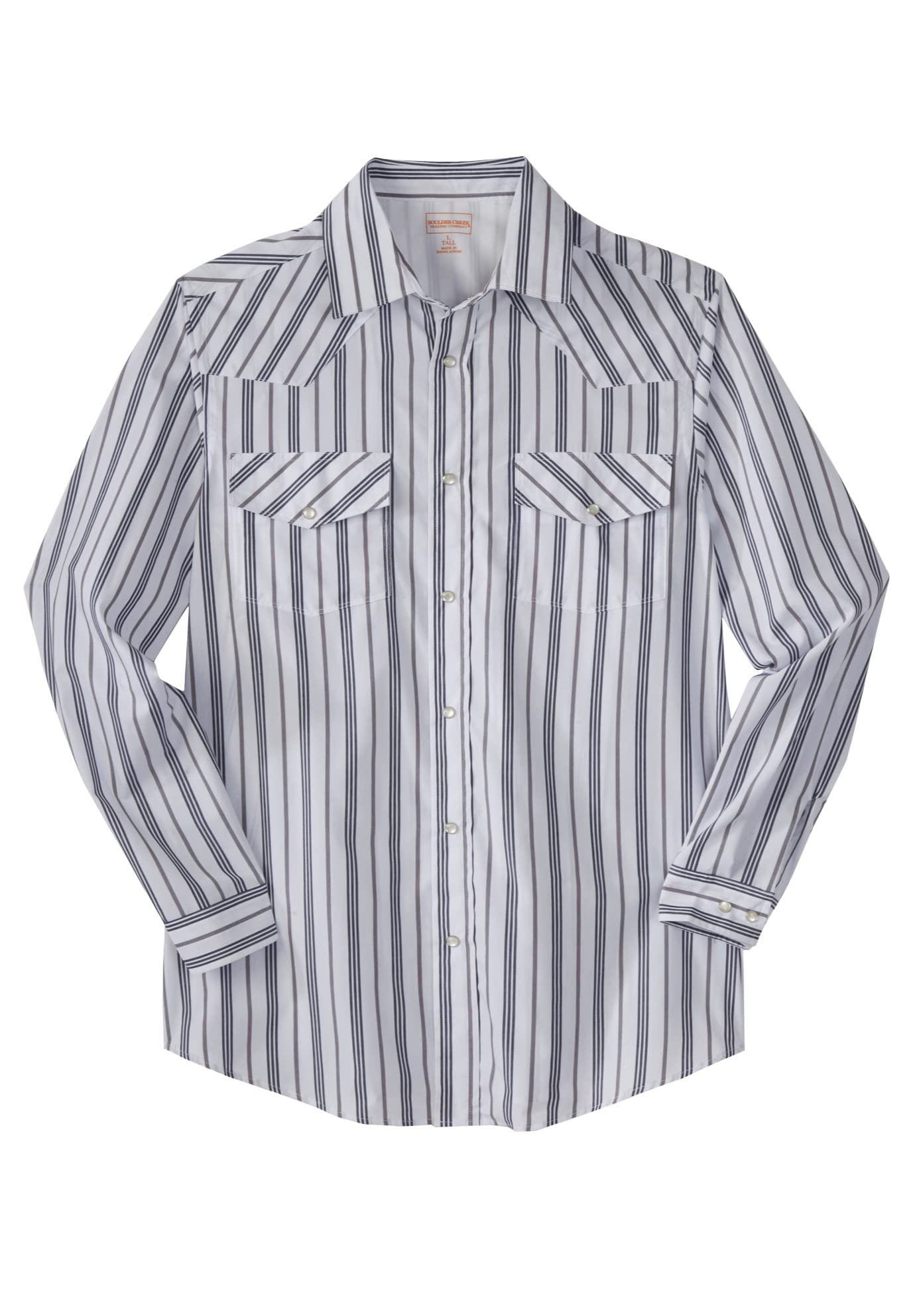 KingSize Boulder Creek Men's Big & Tall Western Snap Front Shirt - Comfortable Plaid Shirt for Cowboy, Ranch & Outdoor Activities