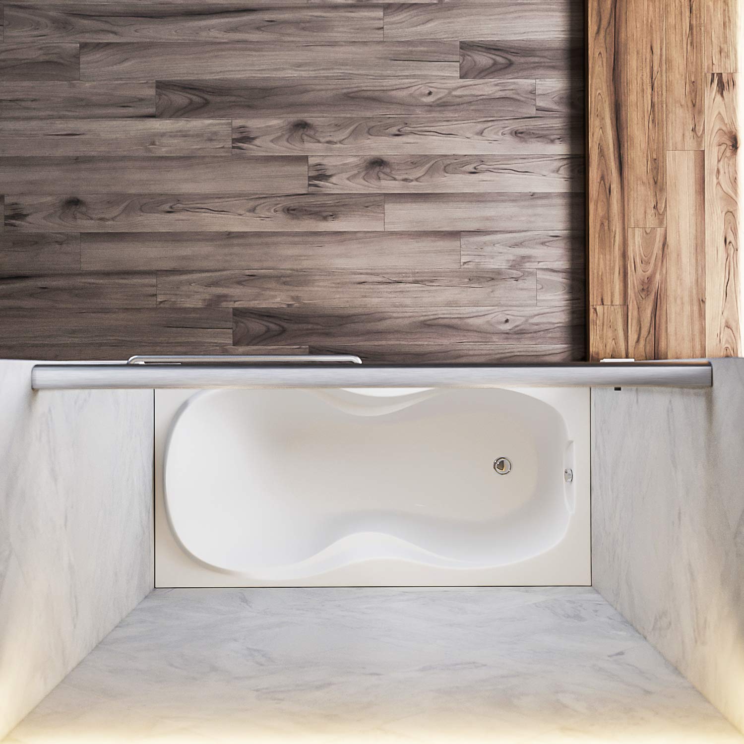 60W x 57.4H Inch Clear Glass Sliding Shower Door for Bathtub - 1/4 Inch Thick Double Sliding Shower Enclosure with Brushed Nickel Finish - Perfect for Modern Bathroom Renovation & Spa-Style Shower Experience