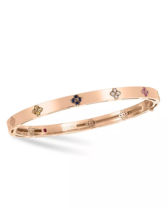 Roberto Coin Love in Verona Rainbow Sapphire Bangle Bracelet for Women | Luxury Jewelry Gift for Anniversary, Valentine's Day & Special Occasions