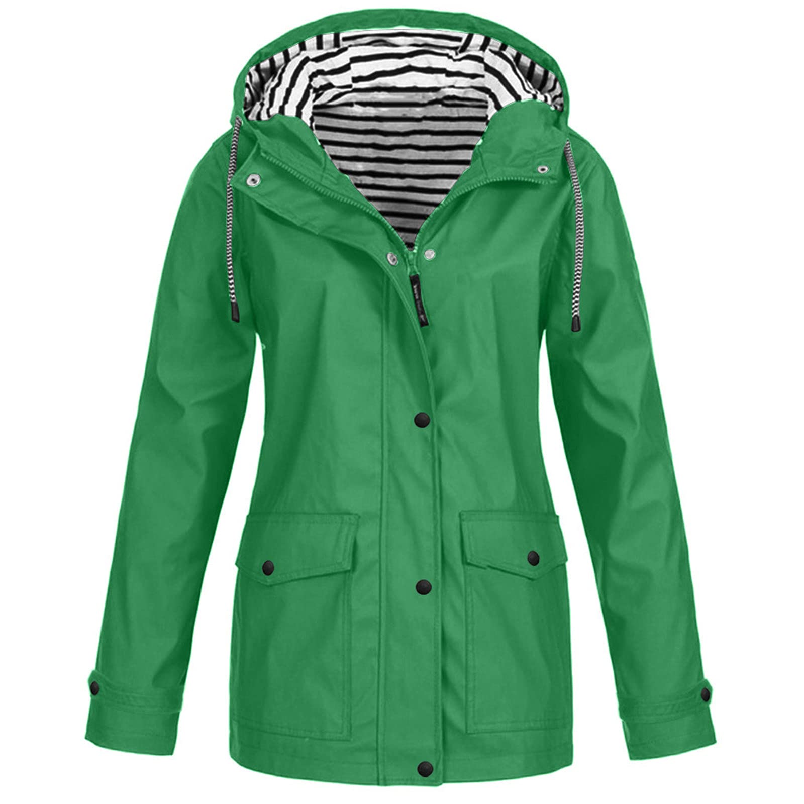 Women's Waterproof Hooded Rain Jacket - Lightweight Windbreaker for Hiking, Travel & Outdoor Activities | Plus Size Raincoat for All-Weather Protection