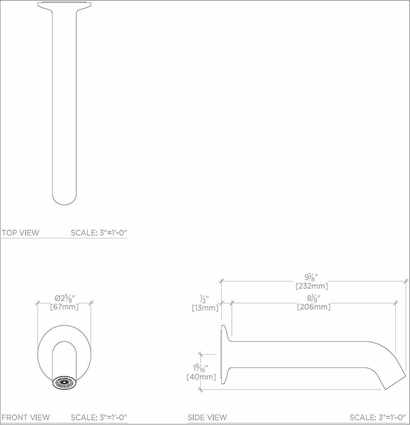 Waterworks .25 Tub Spout in Burnished Brass - Durable Bathroom Faucet Spout for Bathtubs, Shower and Sink Installation - Perfect for Home Renovation & Modern Bathroom Decor
