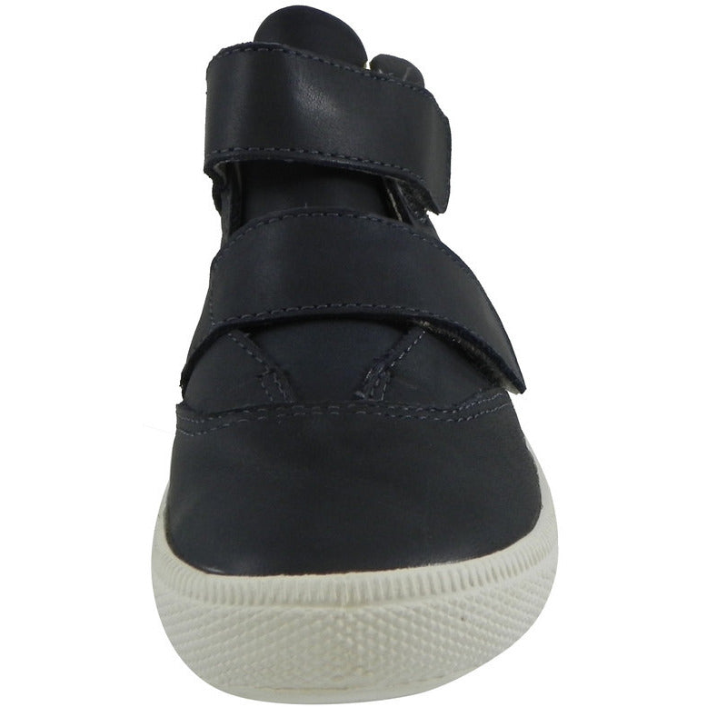 Old Soles 1012 Boys Navy Space Leather Strap High Top Sneakers - Comfortable School Shoes for Kids, Playground & Everyday Wear