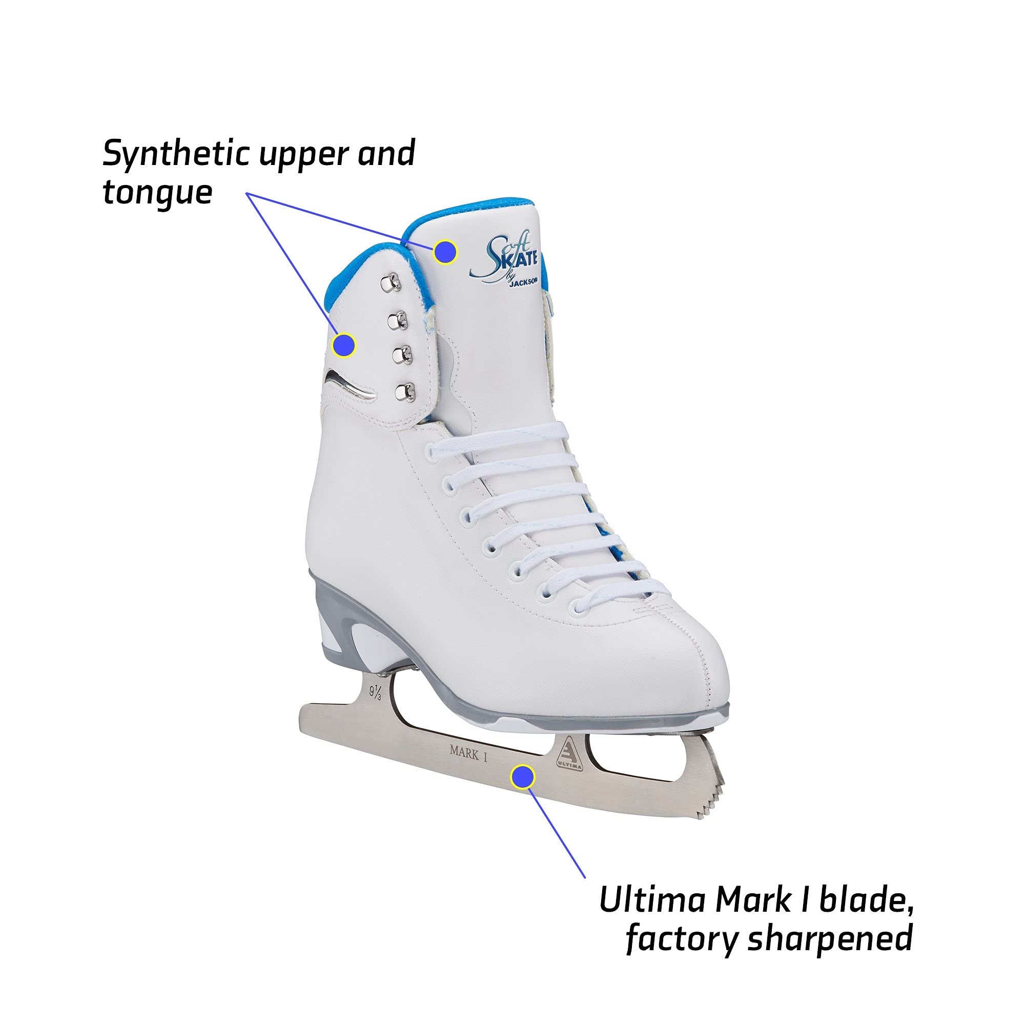 Jackson Ultima SoftSkate Women's & Girls' Figure Skates - Premium Comfort for Recreational & Competitive Ice Skating