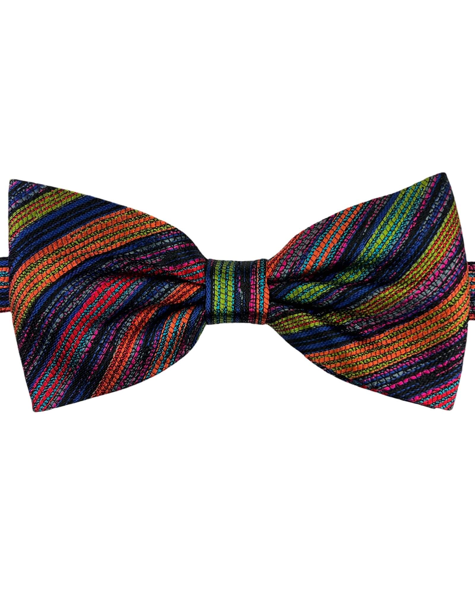 DÉCLIC Este Stripe Bow Tie - Classic Men's Formal Accessory for Weddings, Parties & Special Occasions - Assorted Colors & Patterns