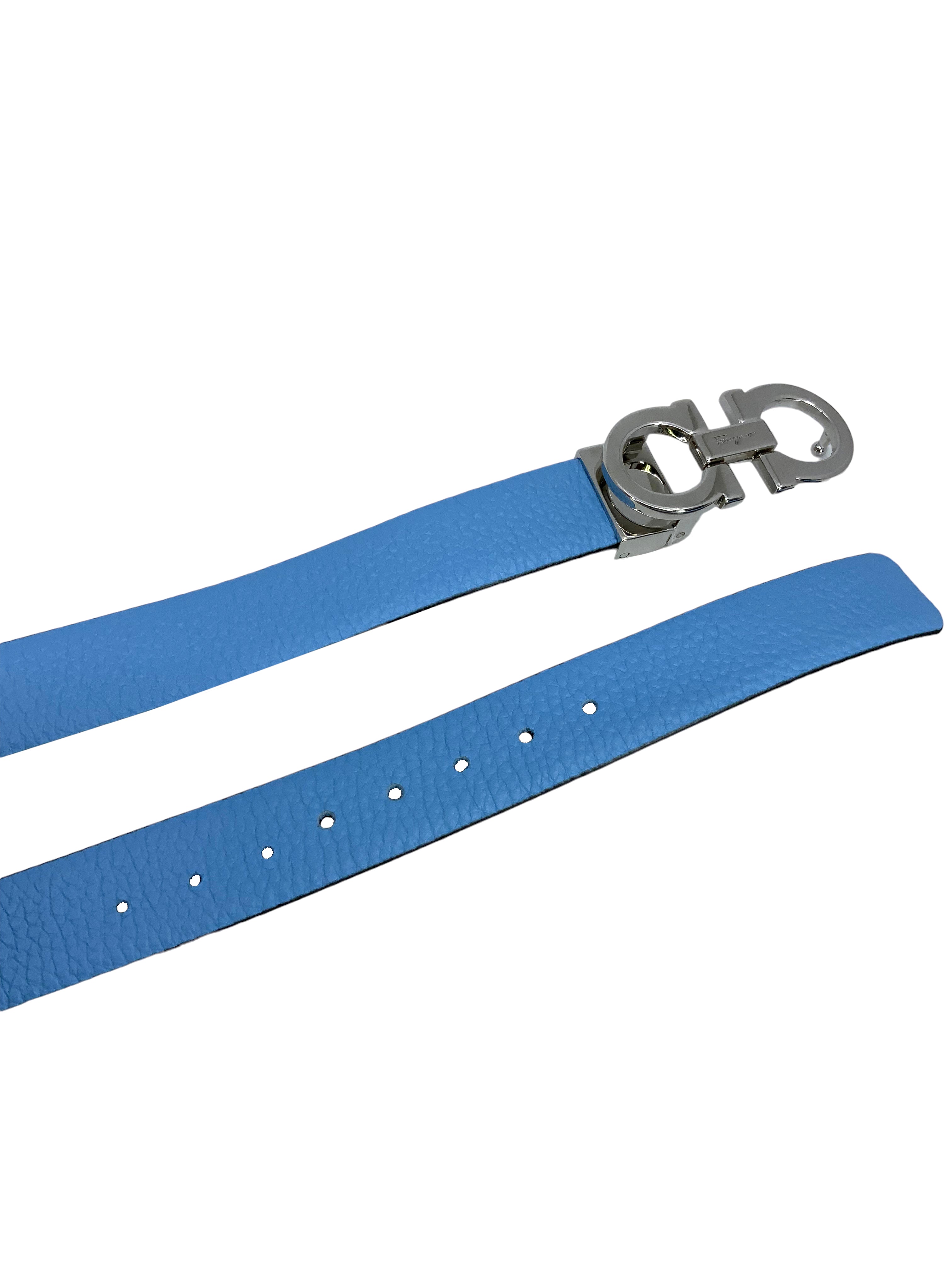 Salvatore Ferragamo Gancini Leather Reversible Belt for Men - Size L (90-100cm/35-40in) - Luxury Designer Belt for Business, Casual & Formal Wear