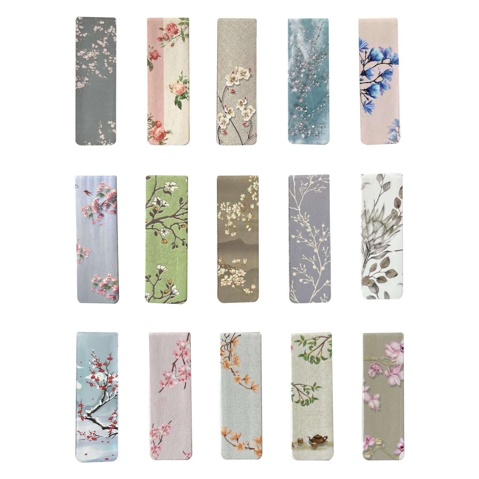 15-Piece Magnetic Bookmarks Set for Women & Men - Floral Style Page Markers for Book Lovers, Students & Teachers | Perfect for Reading, Gifts & Book Club Accessories