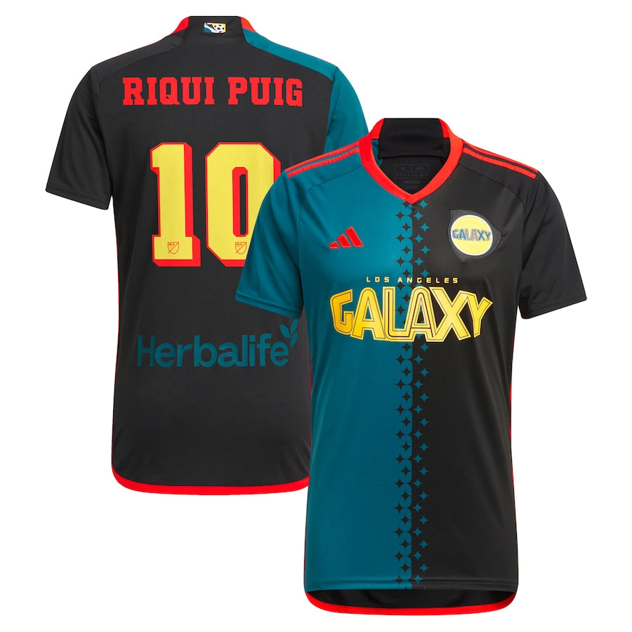 Adidas LA Galaxy Riqui Puig Third Jersey 2024-2025 - Black/Virdia Authentic Soccer Shirt for Men - Perfect for Matchdays, Training & Fan Support