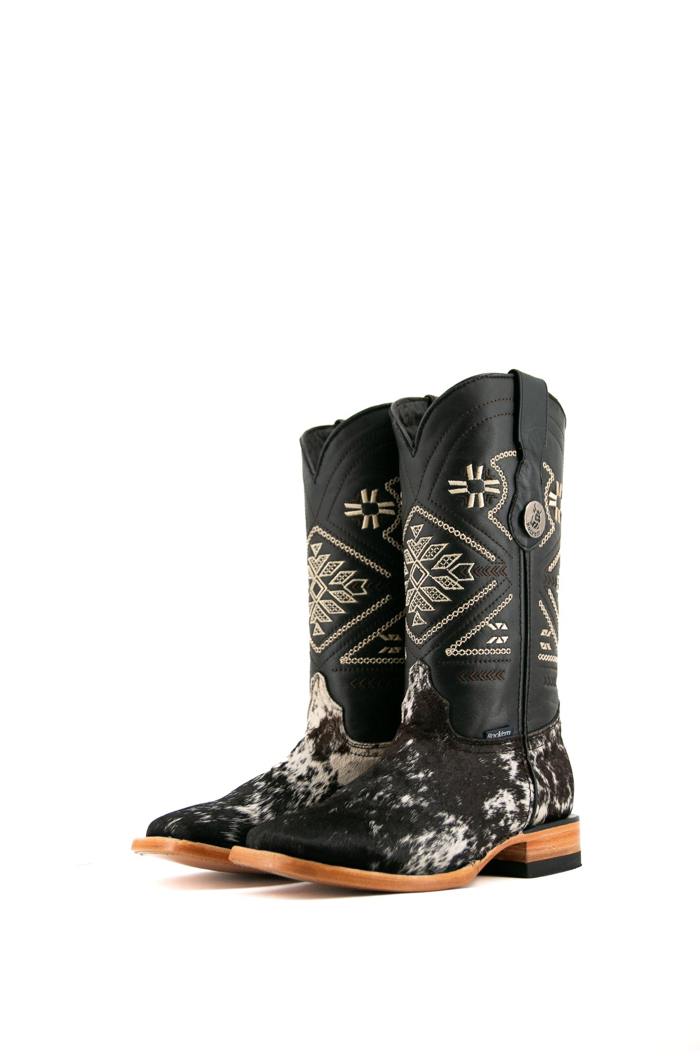 Women's Square Toe Cowhide Cowgirl Boots - Size 7 Western Riding Boots for Country Style | Perfect for Line Dancing, Rodeos & Casual Outfits