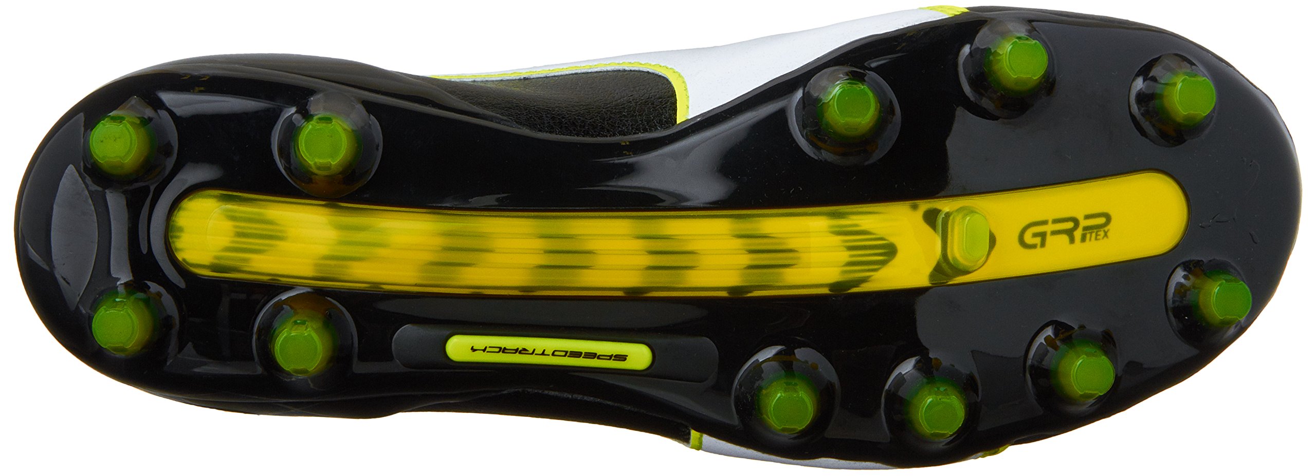 PUMA Kids Evotouch 1 FG Jr Soccer Cleats for Boys - Black/White/Safety Yellow - Size 6 Big Kid - Perfect for Youth Soccer Matches and Training Sessions