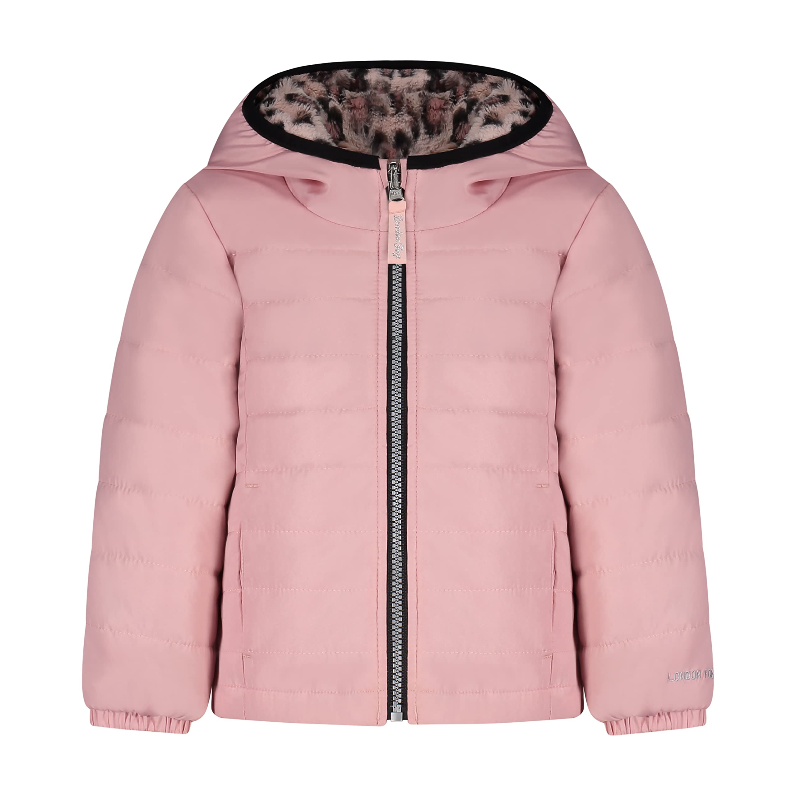 LONDON FOG Girls' Midweight Fleece Lined Jacket - Warm Winter Coat for Kids, Water-Resistant Outerwear with Cozy Fleece Lining - Perfect for School, Outdoor Play & Cold Weather Activities