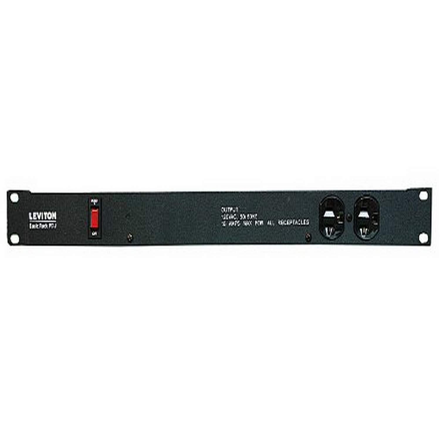 Leviton 4520-15L 20A Horizontal Rack Mount PDU with 12 Outlets & 15ft Cord - NEMA L5-20P Plug for Server Racks, Data Centers & IT Equipment Power Distribution - Black