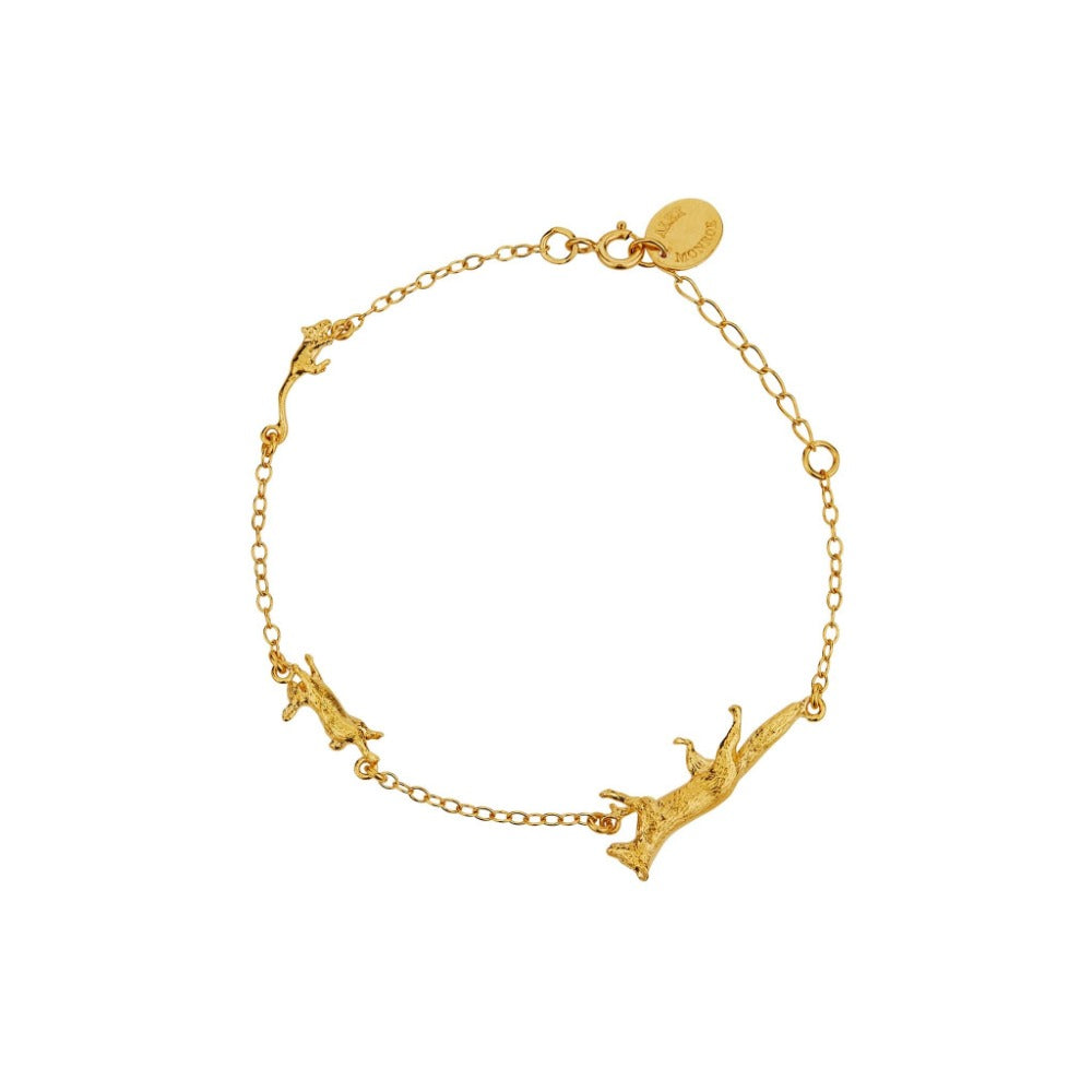 Fox, Rabbit & Mouse Chase Charm Bracelet - Cute Animal Jewelry for Women & Girls - Perfect for Gifts, Parties & Everyday Wear