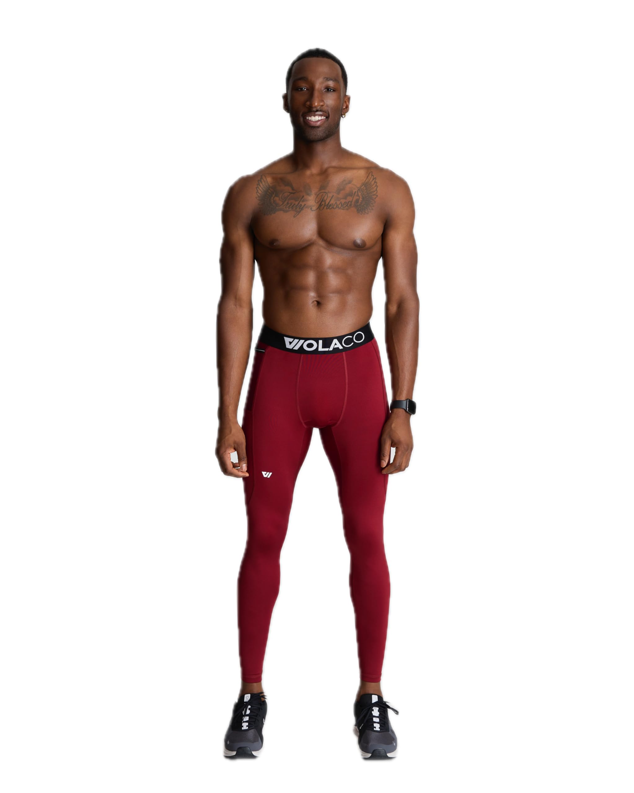 WOLACO Fulton Compression Pants for Men - Athletic Baselayer Running Tights with Moisture Wicking & Muscle Support - Ideal for Workouts, Jogging & Cold Weather Training