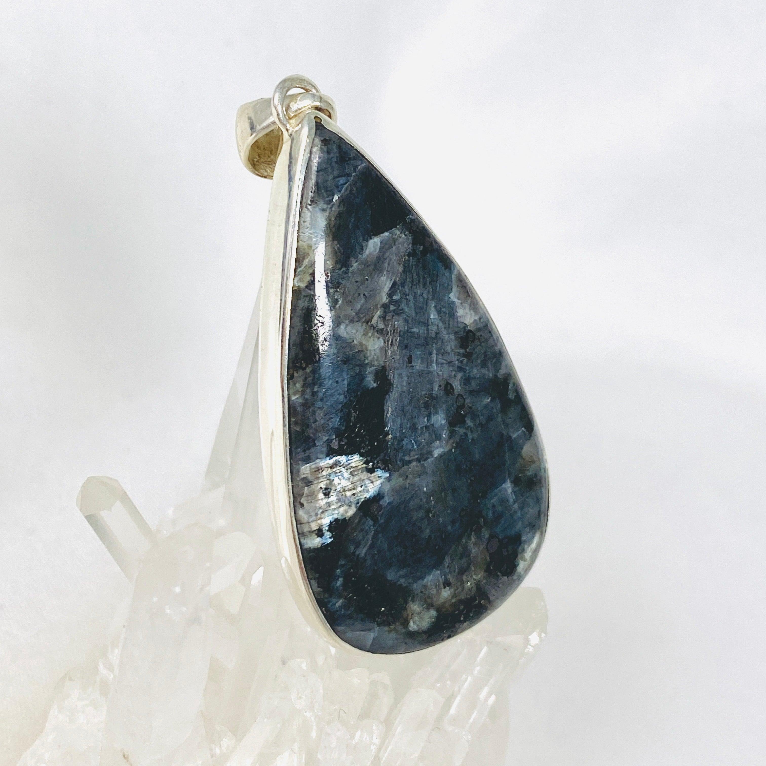 Larvikite Teardrop Pendant Necklace KPGJ3416 - Elegant Crystal Jewelry for Women, Perfect for Everyday Wear & Special Occasions