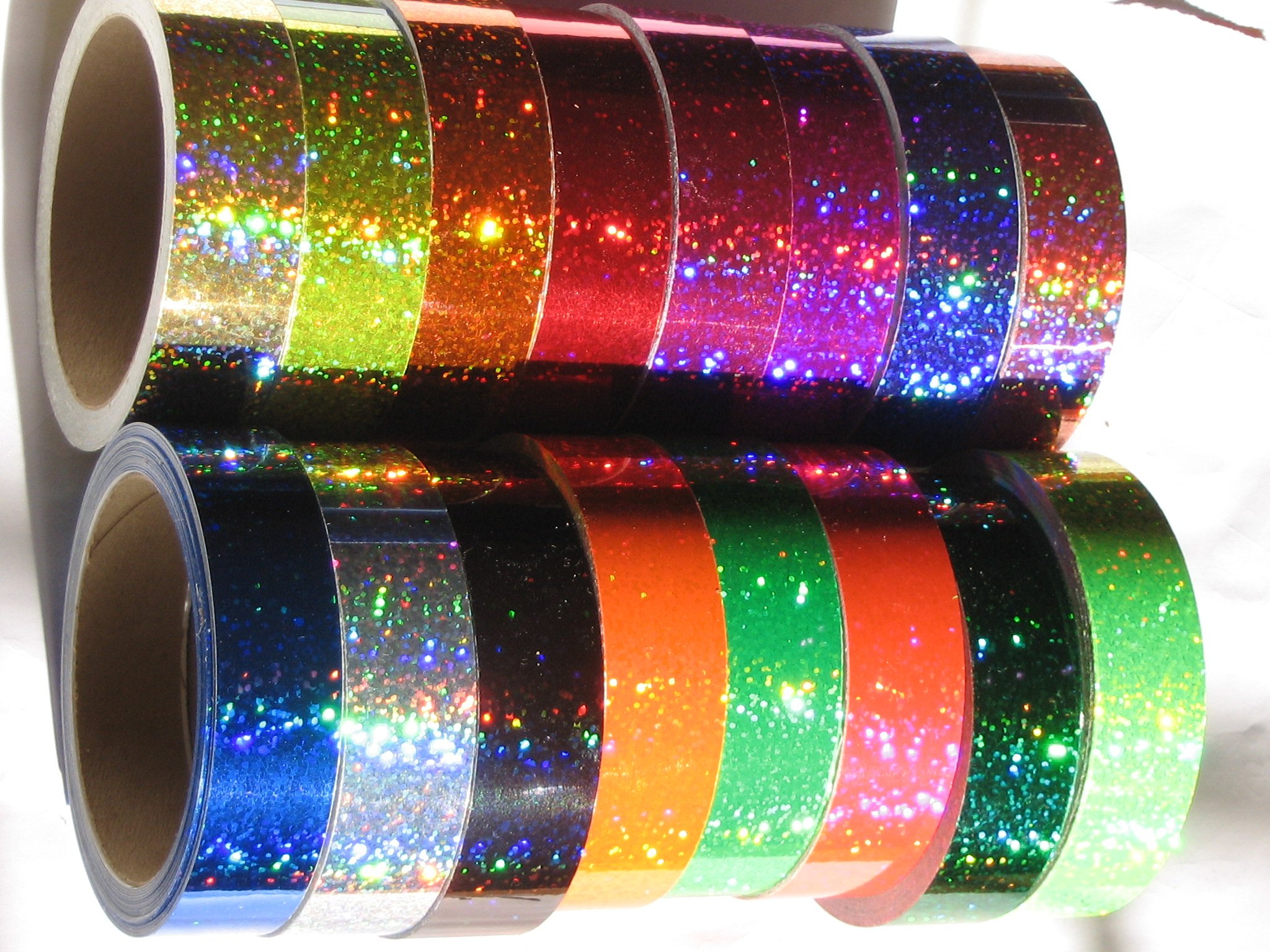 16 Rolls Glittering Sparkle Hoop Tape - Self-Adhesive Decorative Trim for DIY Crafts, Costumes, Party Decorations & Scrapbooking (Perfect for Christmas, Halloween, Birthday Celebrations)