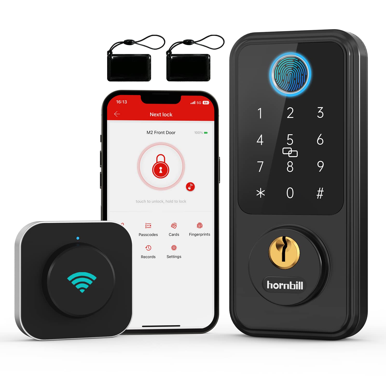 WiFi Smart Door Lock with Alexa & Google Home Compatibility - Keyless Entry Fingerprint Deadbolt - Remote Lock/Unlock via App - Bluetooth Smart Lock with Auto Lock & IC Card Access - Perfect for Home, Office & Vacation Rentals